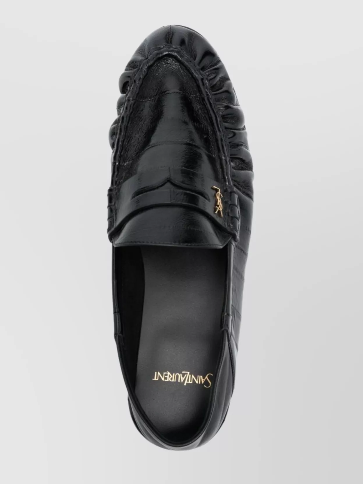 Saint Laurent Loafers With Penny Slot And Ruched Detailing