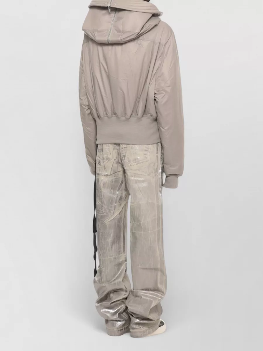 Rick Owens Drkshdw Cropped Bomber Jacket Quilted High Neck