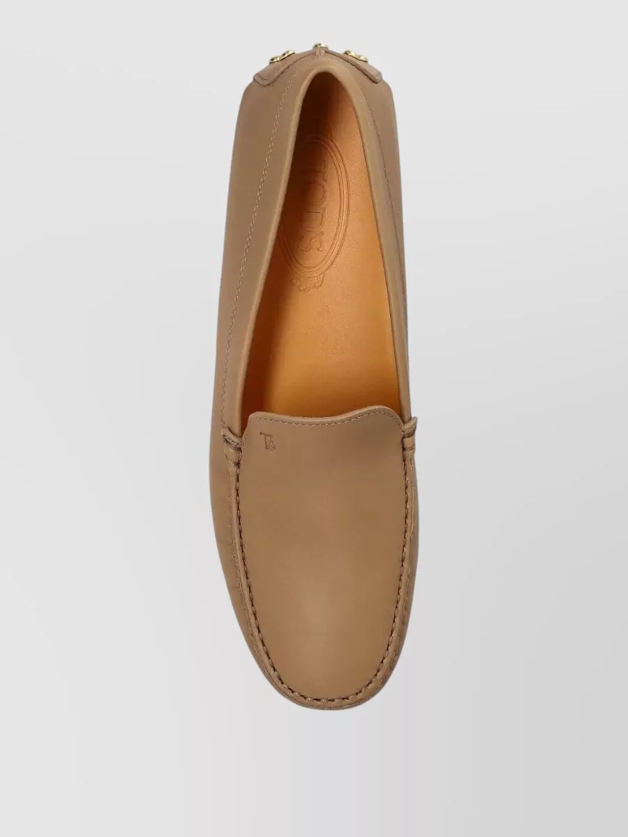 Tod's Leather Loafers Rubber Sole Metal Hardware