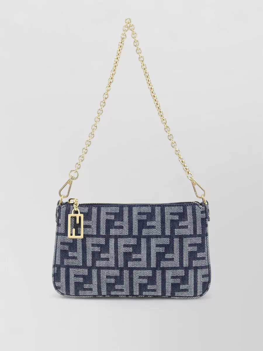 Fendi Leather o'lock swing handbag with fur trim | The Fashion Square