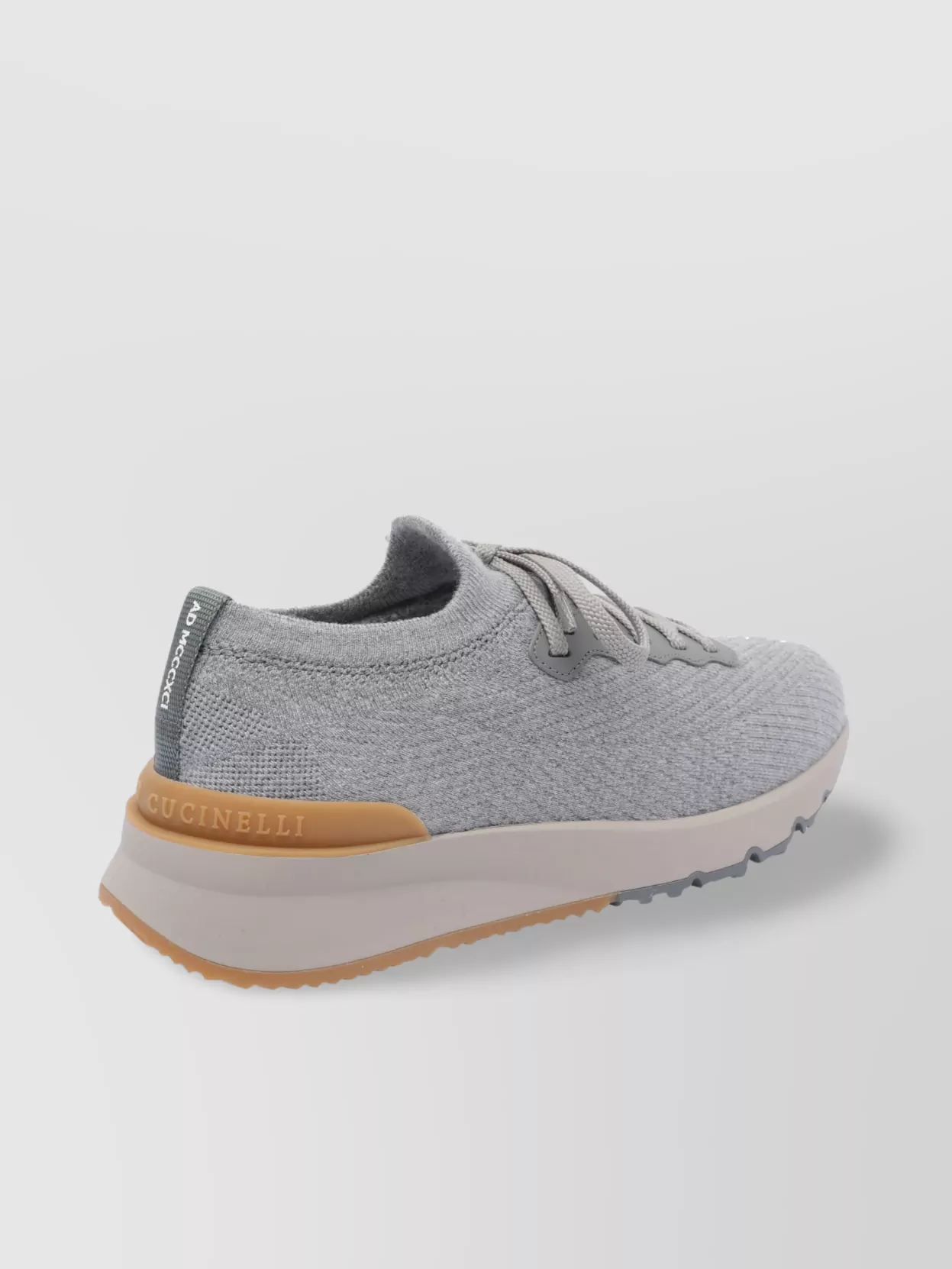 Brunello Cucinelli Low Slip-on Stretch Wool Knit Sneakers With Rubber Sole