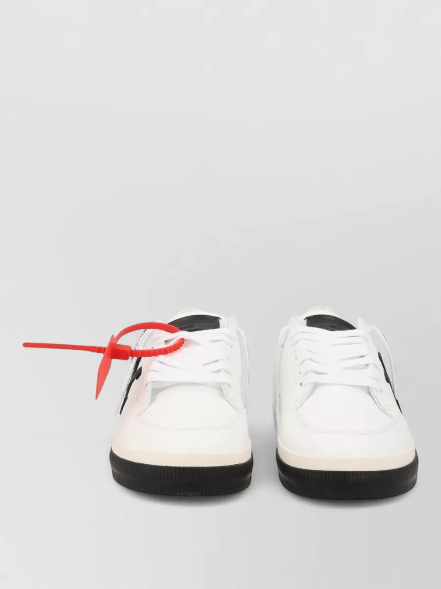 Off-White Leather Vulcanized Low-Top Sneakers
