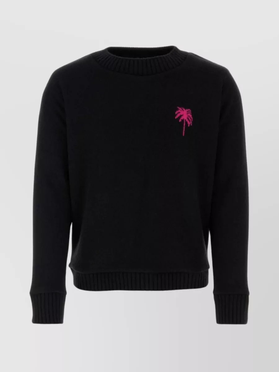 Shop The Elder Statesman Versatile Knitwear: Classic Crewneck With Ribbed Hem And Cuffs In Black