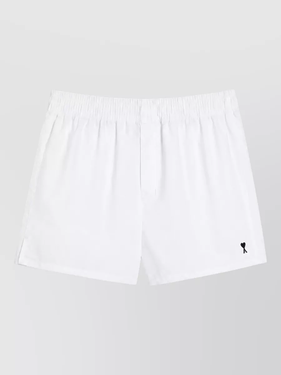 Ami Paris cotton embroidered swimming shorts