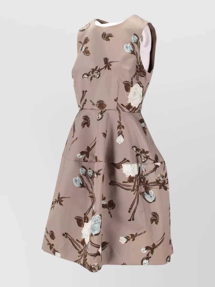 P.a.r.o.s.h Floral Pleated Dress Sleeveless Design