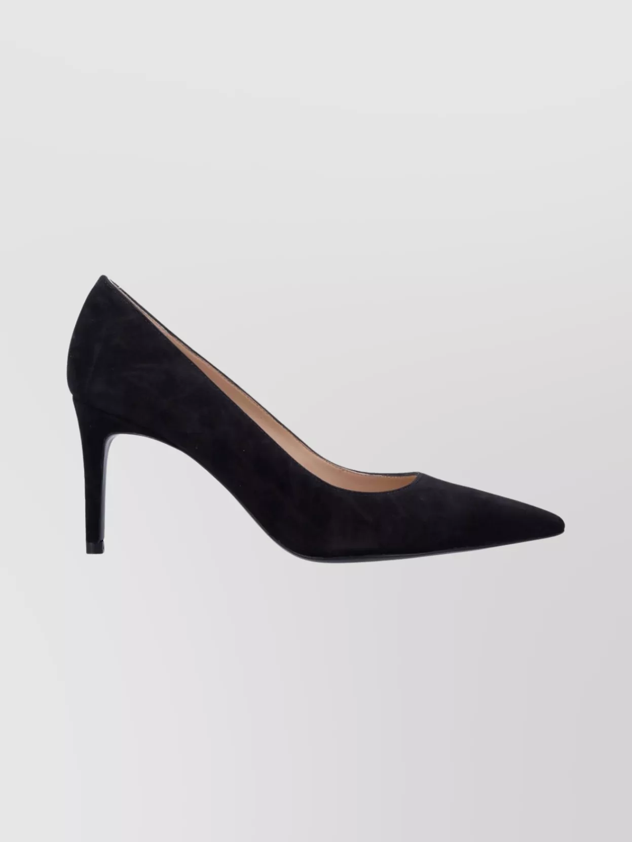 Stuart Weitzman Suede Pointed Toe Stiletto Heel Pumps In Black