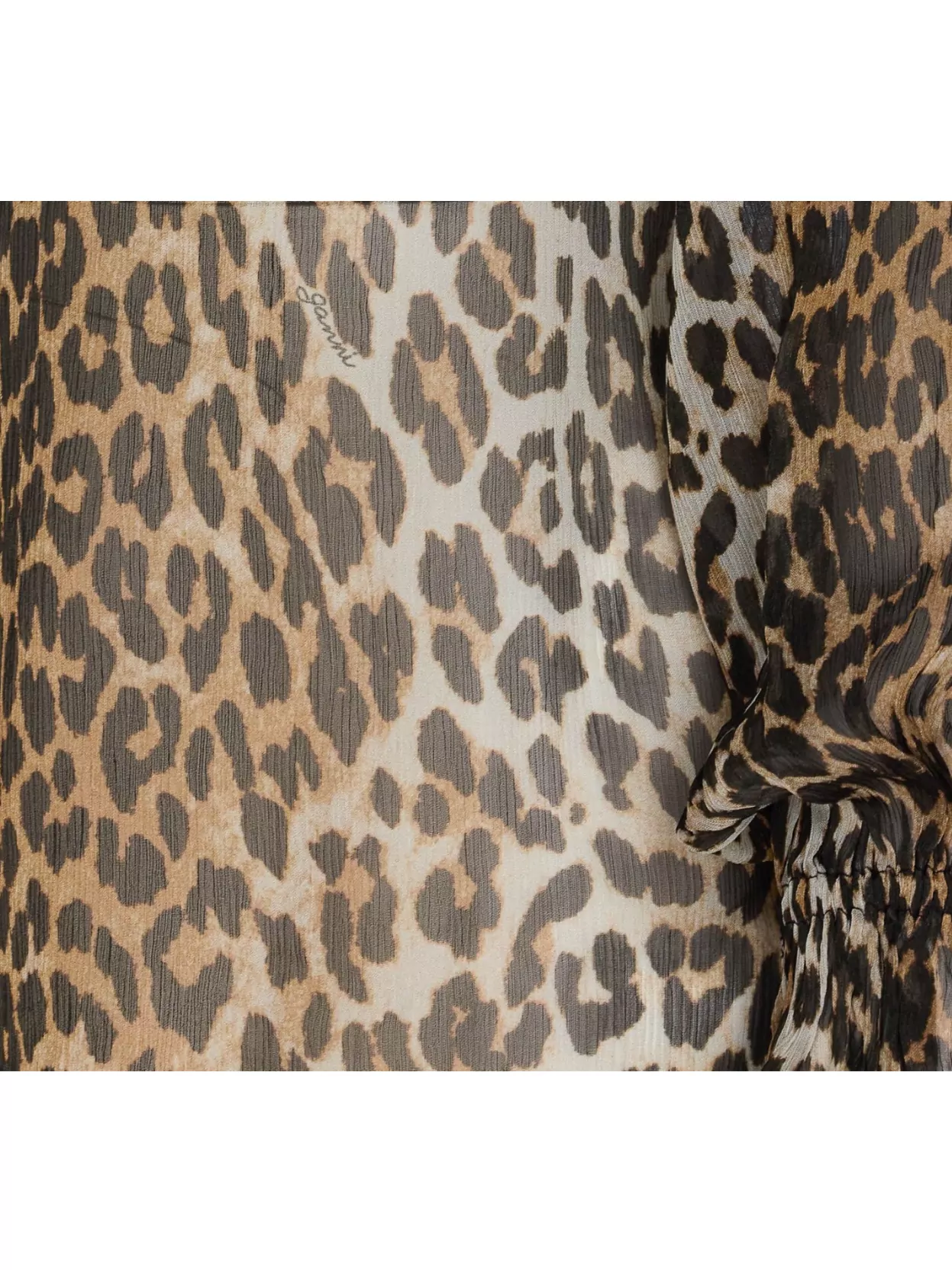 Ganni Printed Viscose Chiffon Tie String Shirt Shirts Animalier In Animal Print