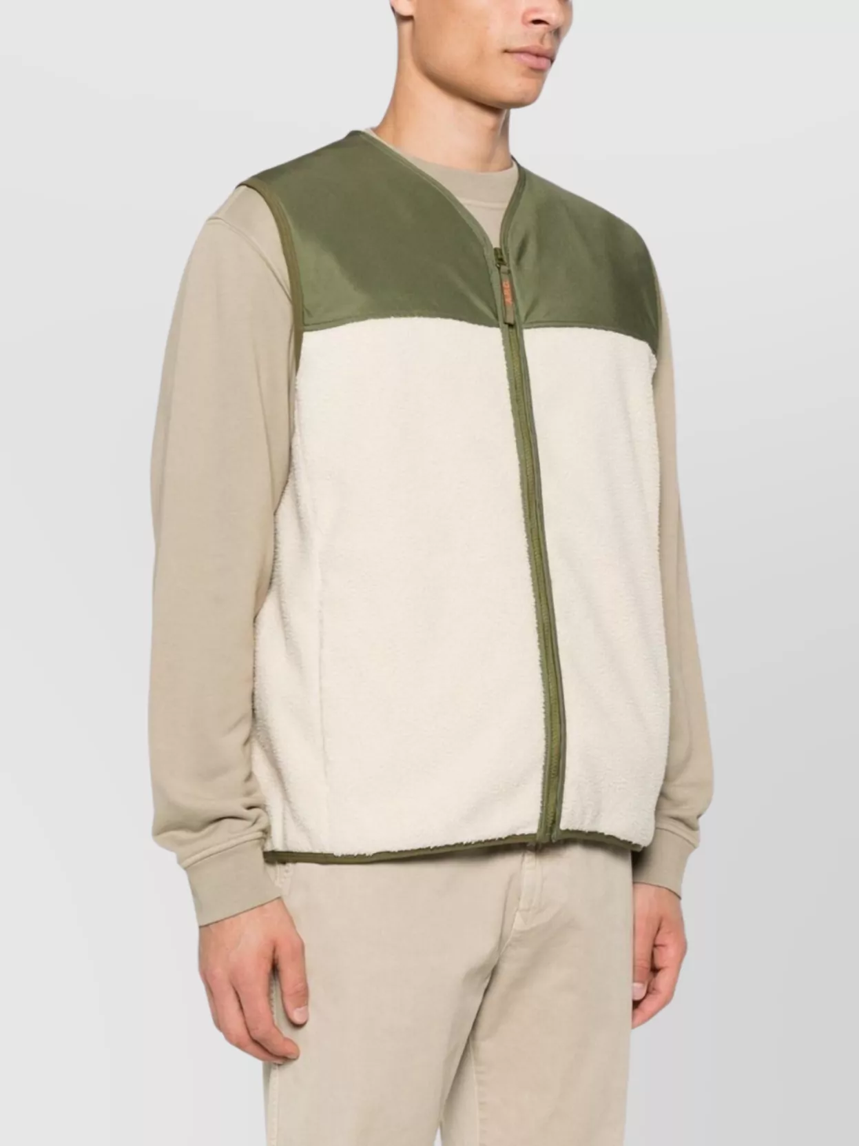A.p.c. Crew Neck Sleeveless Sweatshirt With Contrast Panel