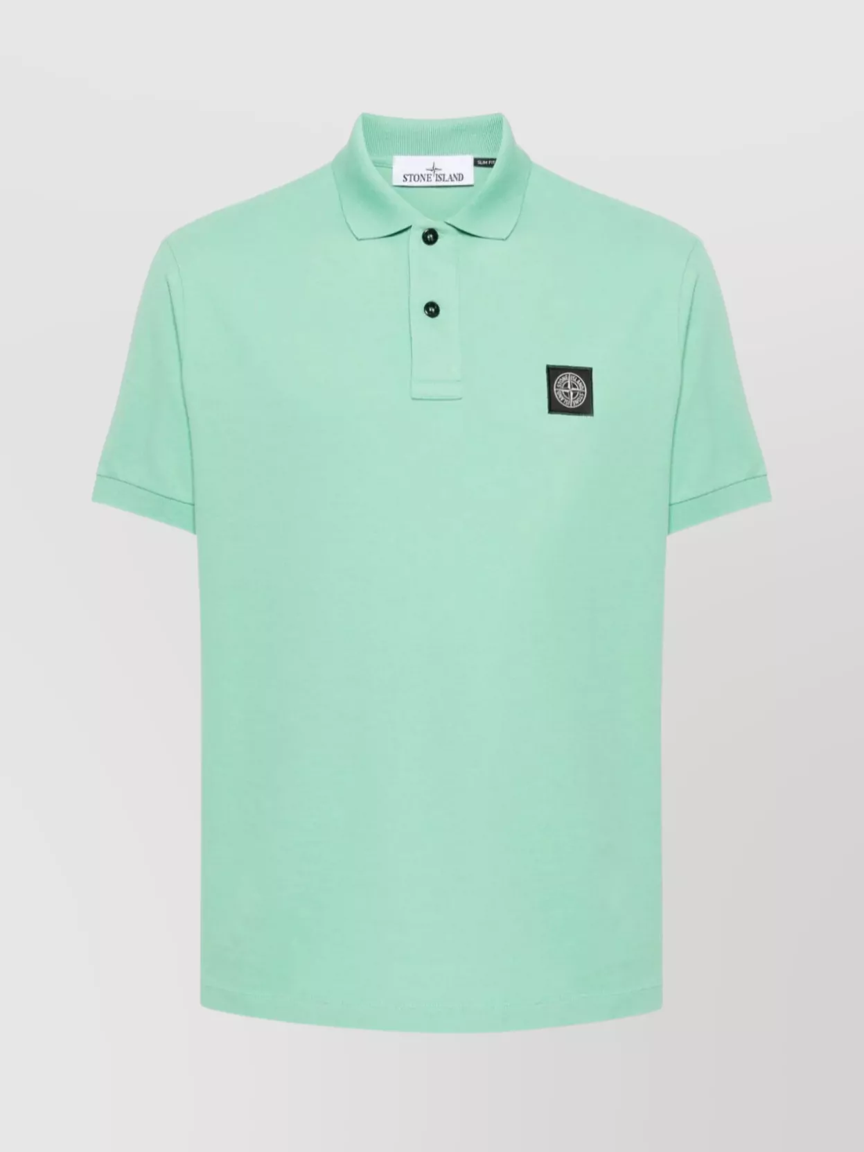 Shop Stone Island Ribbed Collar Slim Fit Polo In Pastel