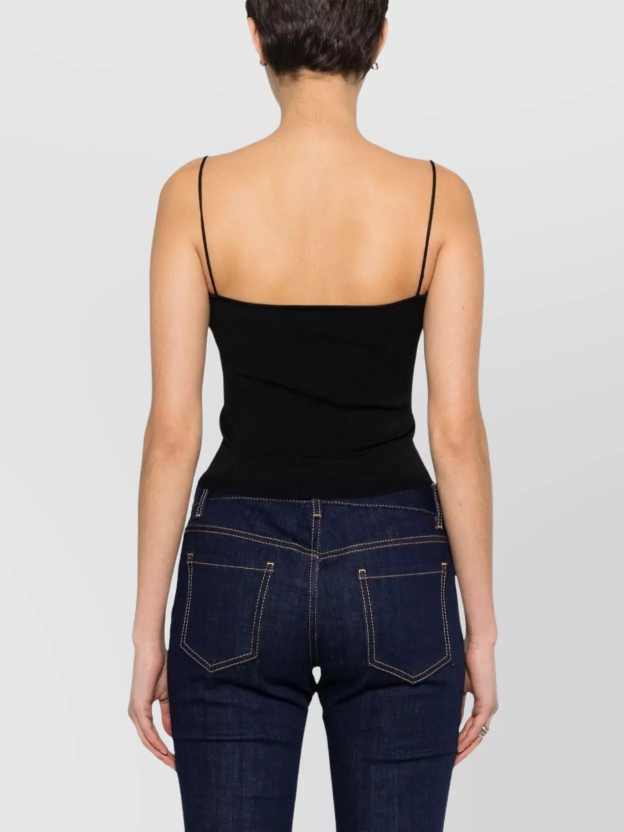 Dsquared2 Logo Square Neck Cropped Knit Top