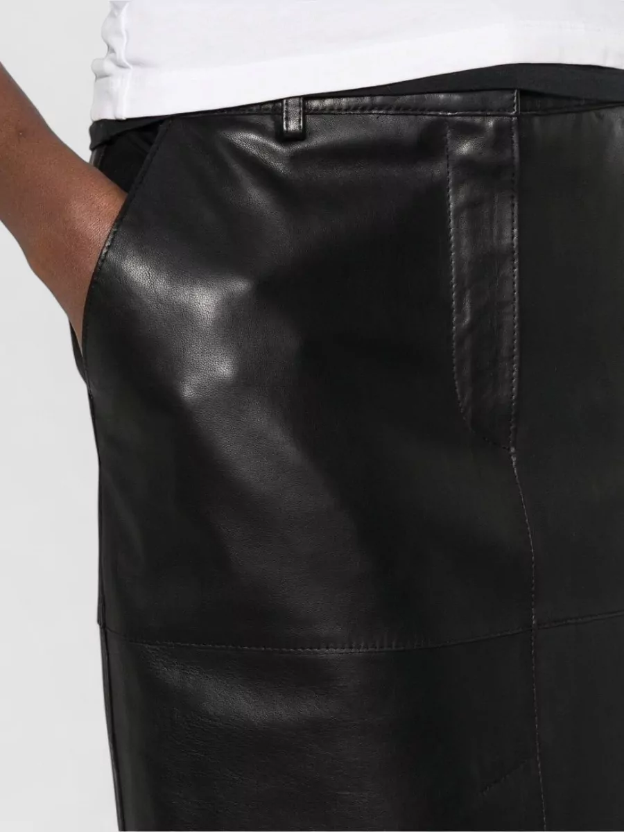 Parosh Leather Knee-Length Pencil Skirt