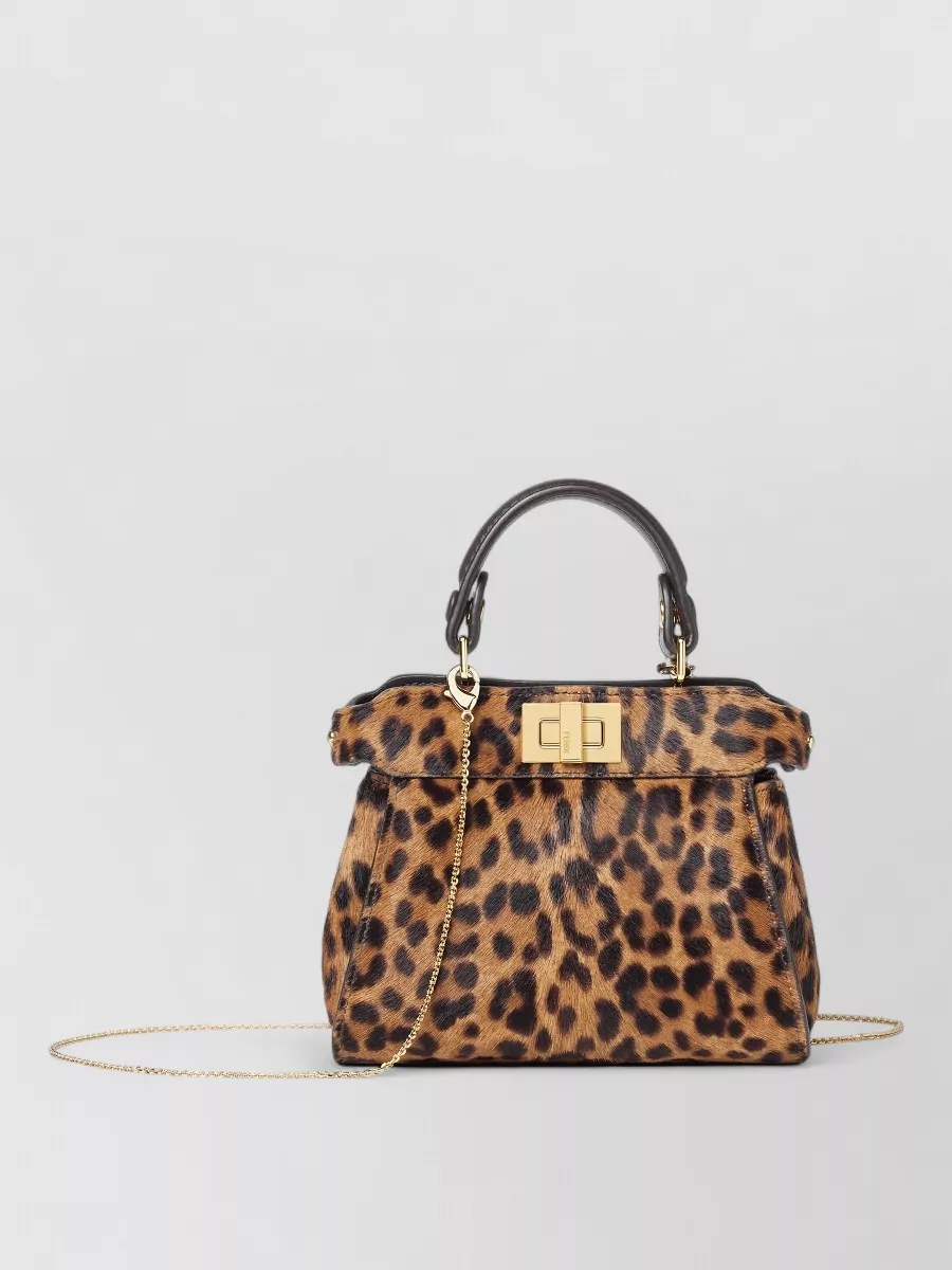 Fendi Nano Peekaboo Leather Shoulder Bag