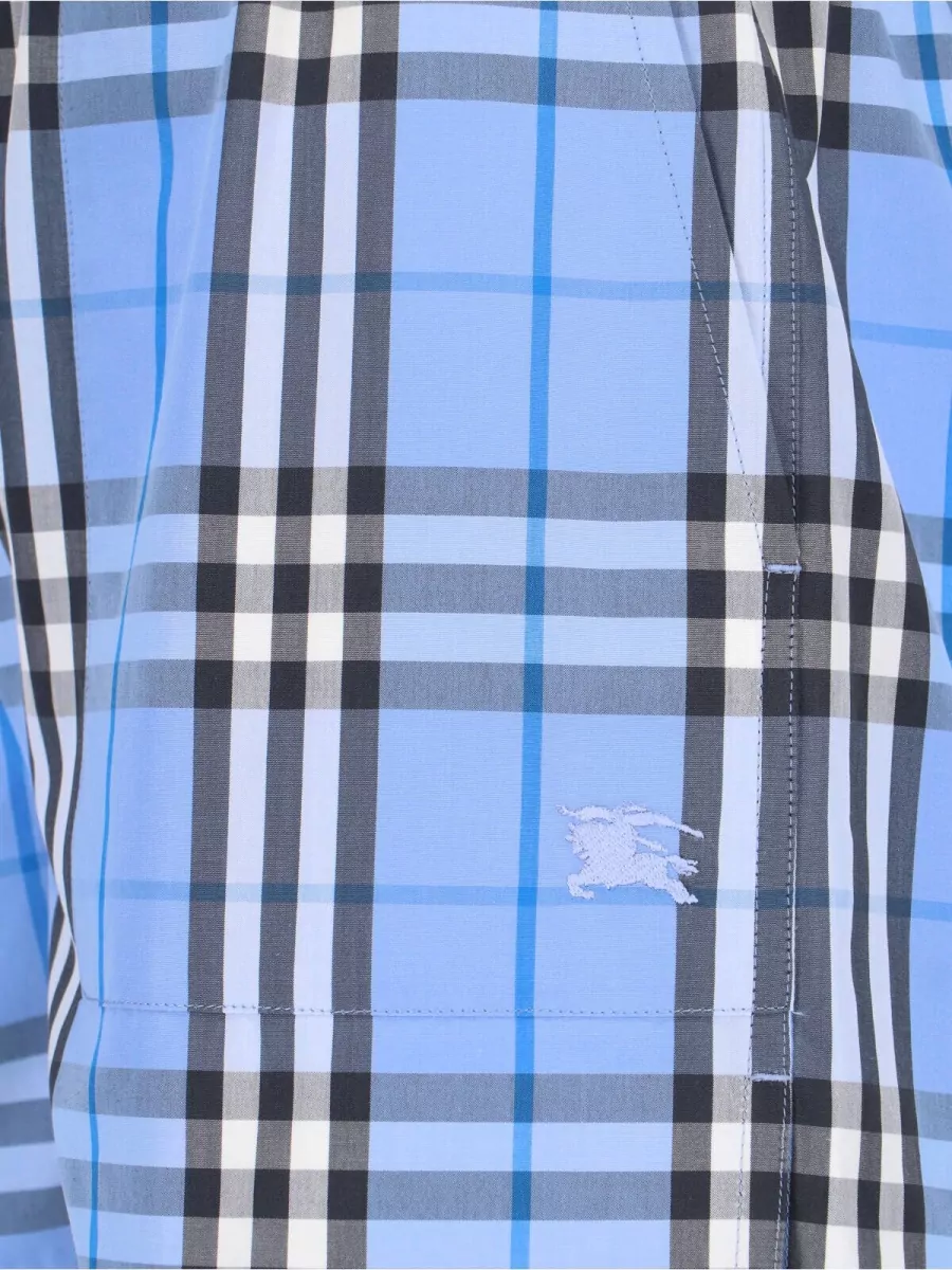 Burberry Cotton Checked Straight-Leg Knee-Length Shorts