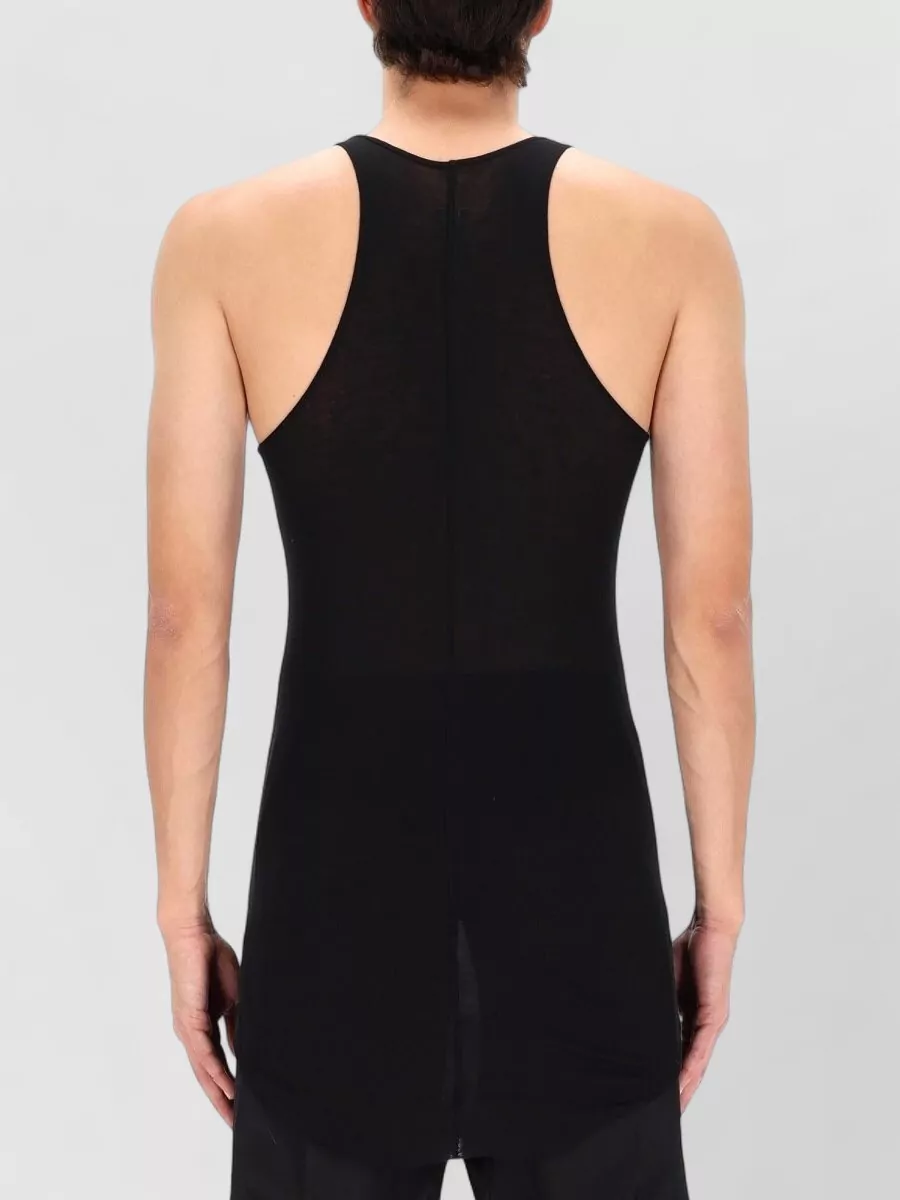 Rick Owens Cotton Racerback Sleeveless Longline Scoop Neck Top