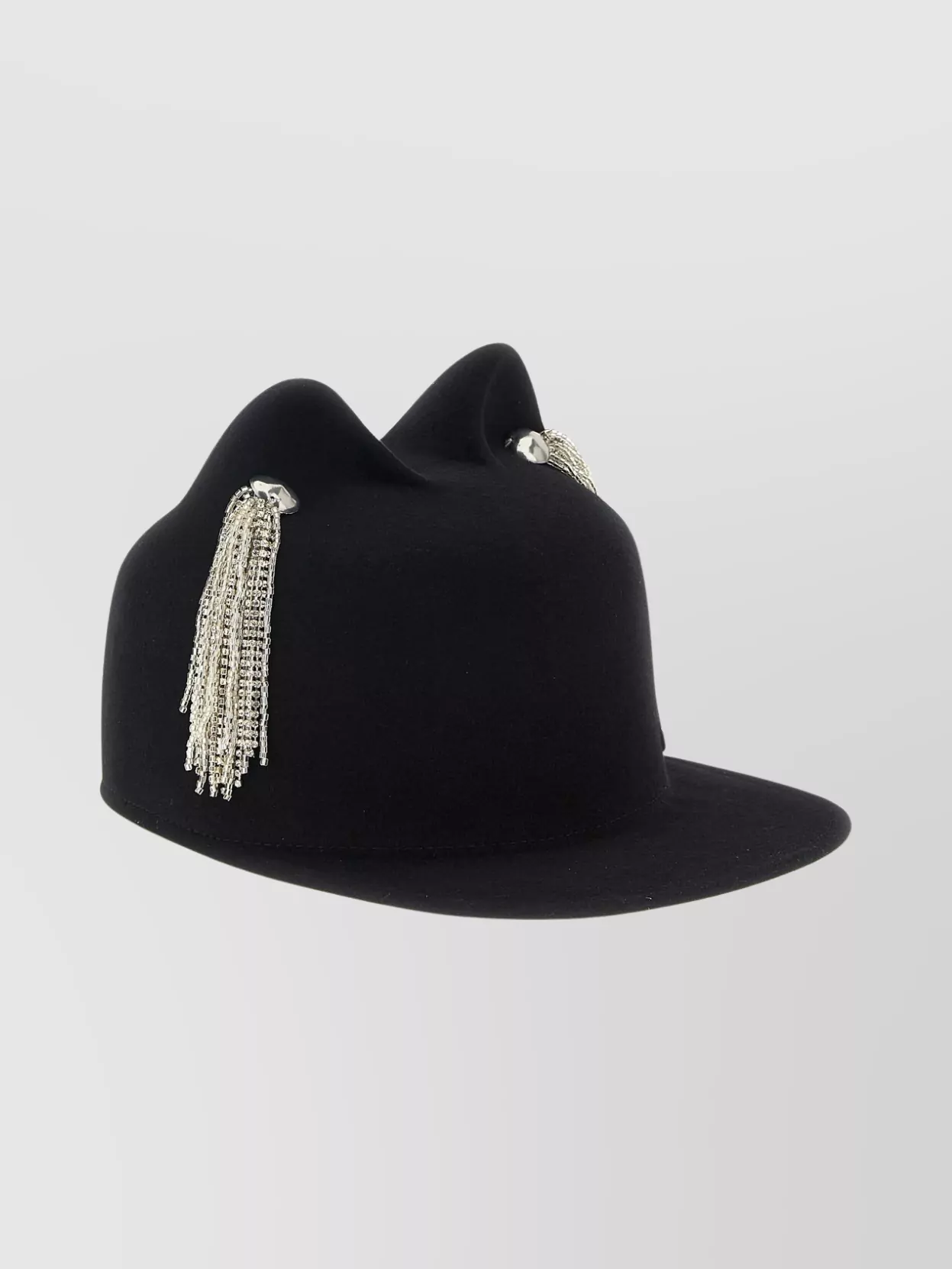 Maison Michel Crystal Embellished Jamie Hat Featuring Chains