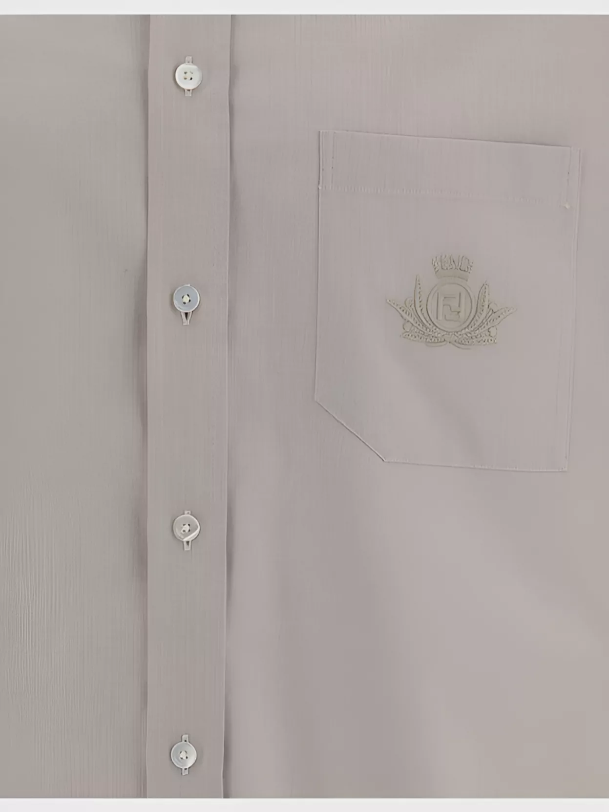 Fendi Cotton Shirt With Lapel Sleeves And Front Pocket