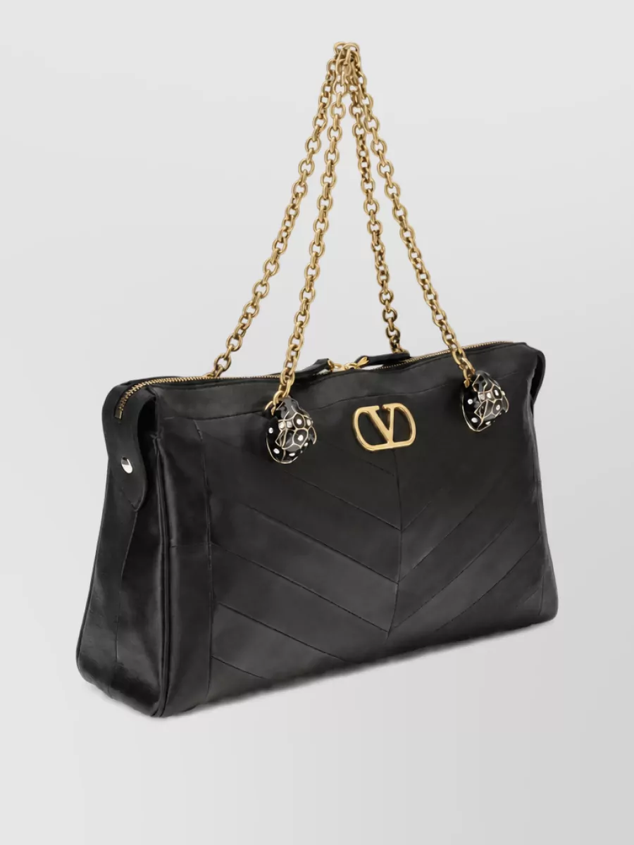 Valentino Garavani Panthea Medium Leather Clutch Bag