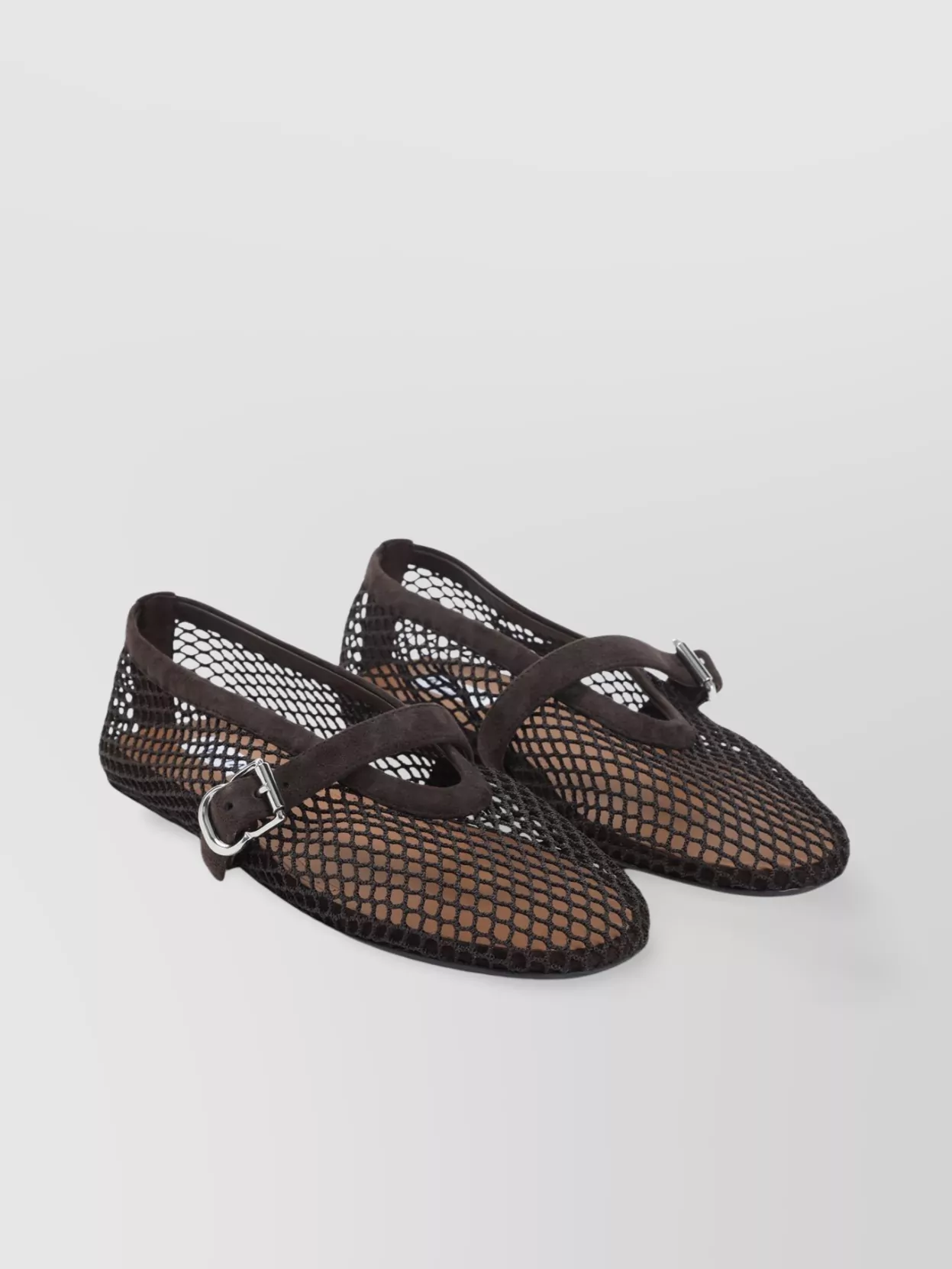 Alaïa Buckle Mesh Flat Ballerinas