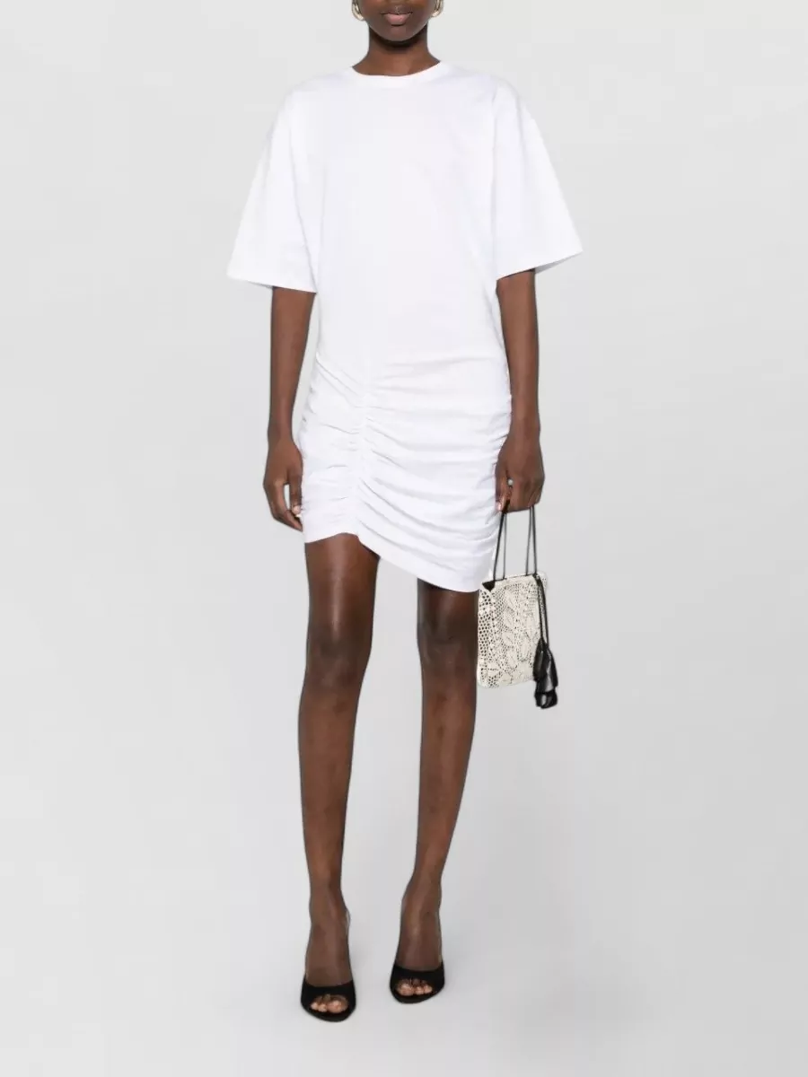 Balmain Cotton Draped Mini Dress
