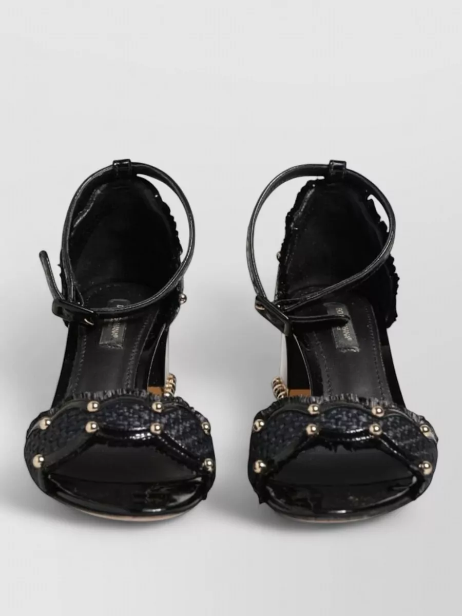 Dolce&Gabbana leather studded ankle strap pumps
