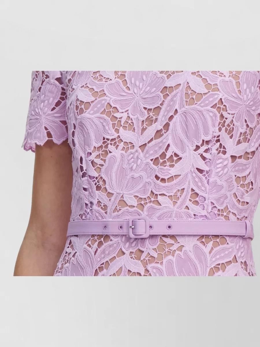 Self-Portrait Lace Fitted Midi Dress