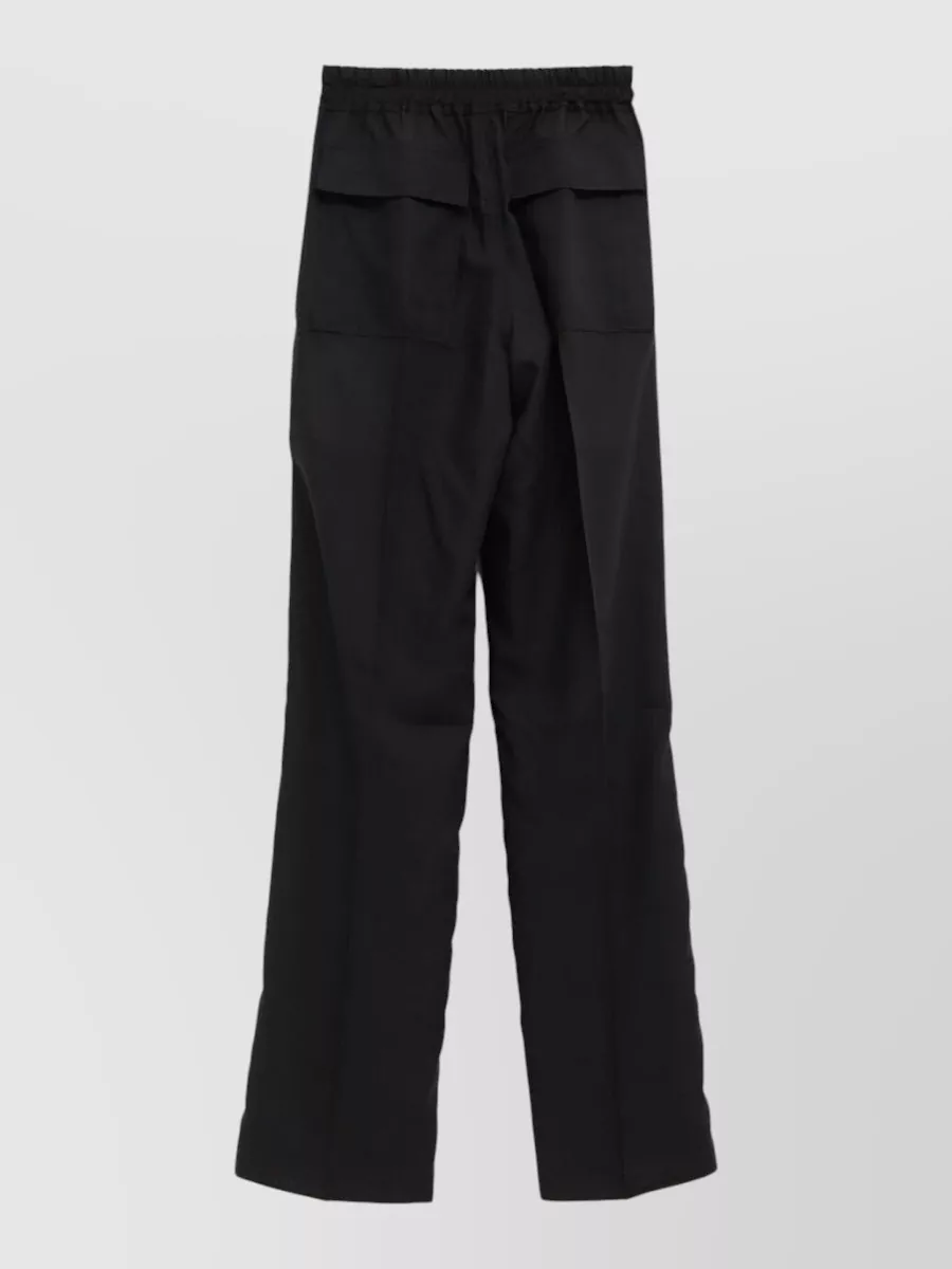 Rick Owens Straight Leg Trousers Nylon And Silk Blend In Black