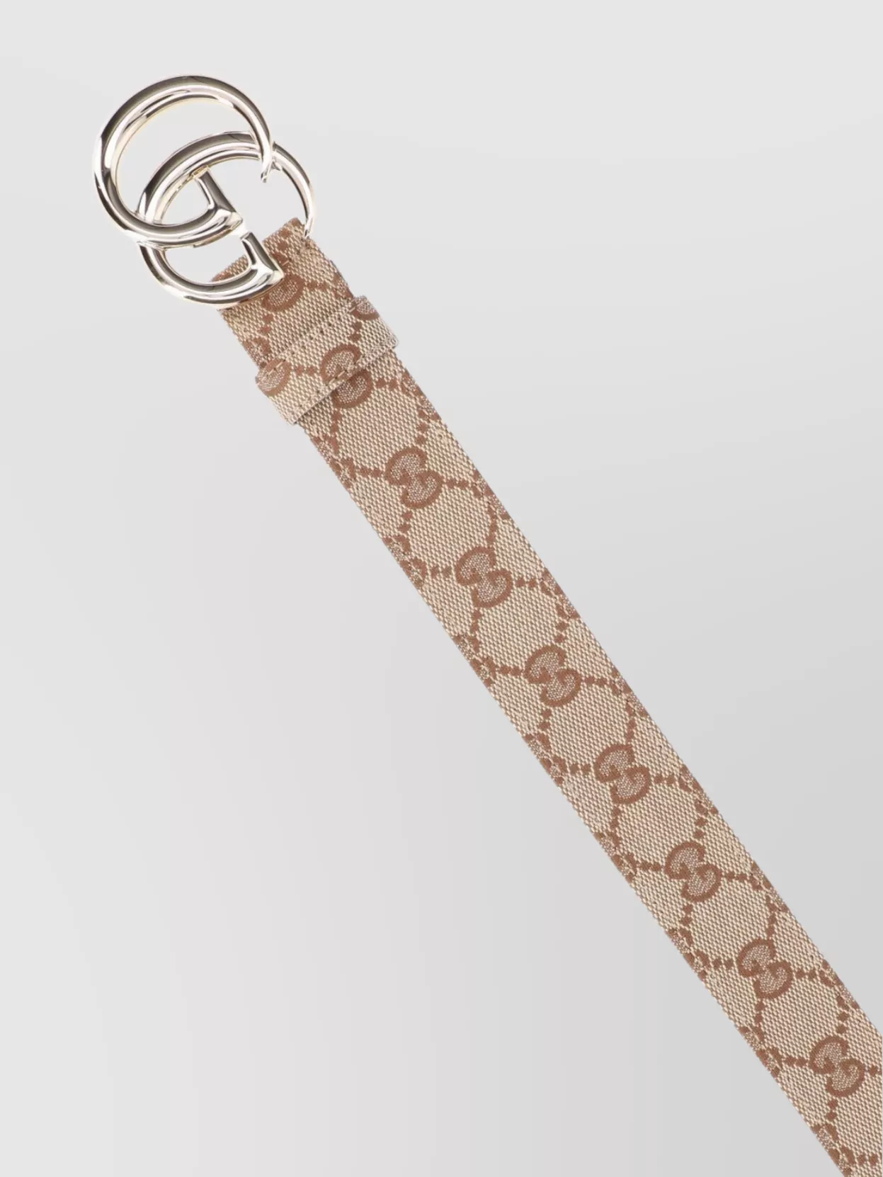 Gucci Adjustable Monogram Pattern Metal Hardware Belts In Neutral