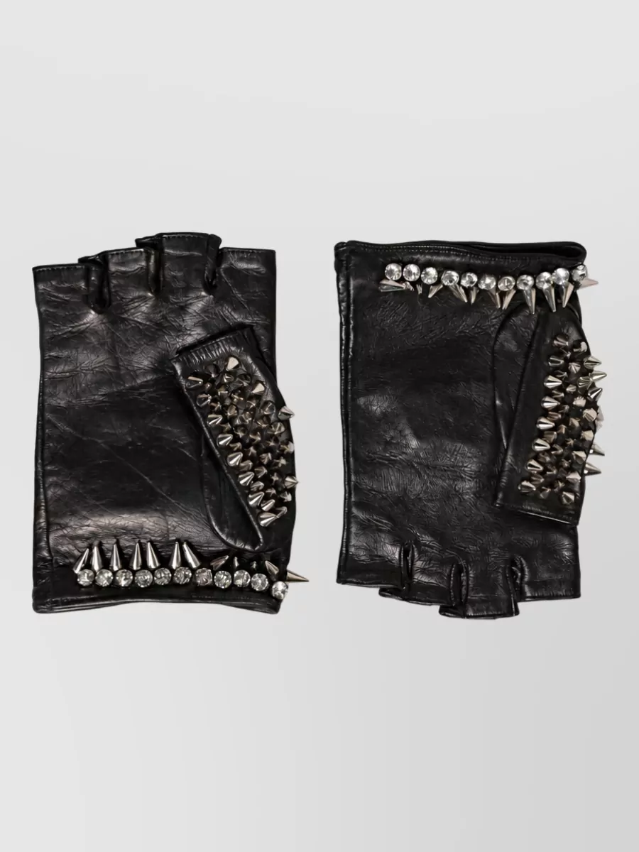 Dolce&Gabbana Leather Embellished Gloves
