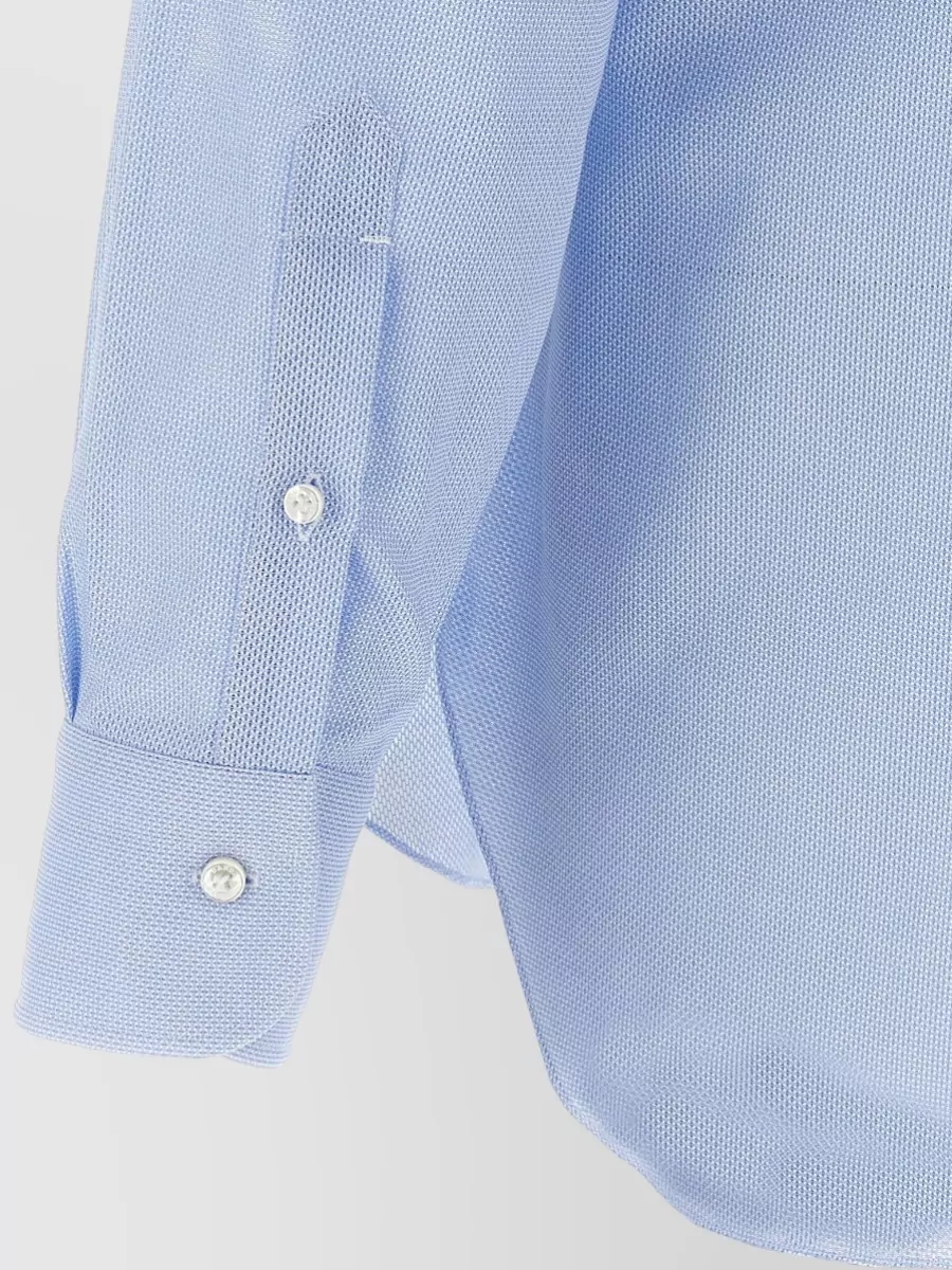 Barba Honeycomb Cotton Shirt