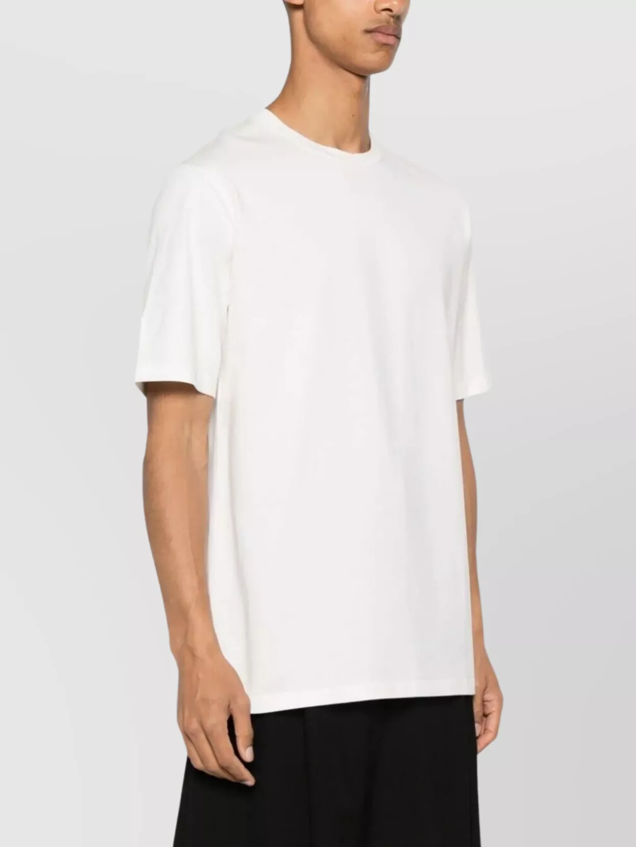 Jil Sander Crew Neck Printed Back T-Shirt Straight Hem