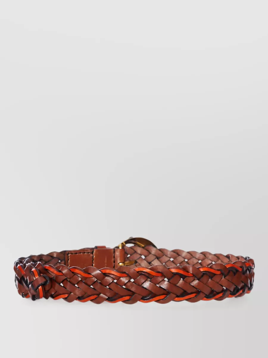 Etro leather woven belt