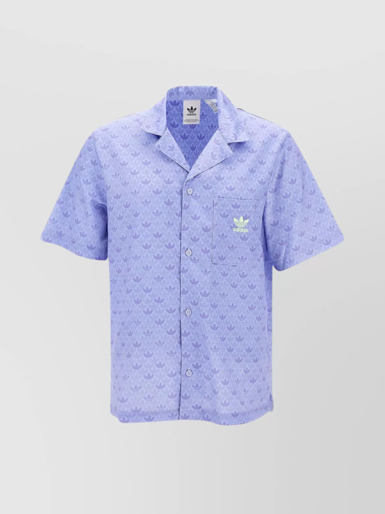 Shop Adidas Originals Monogram Satin Shirt Side Slits