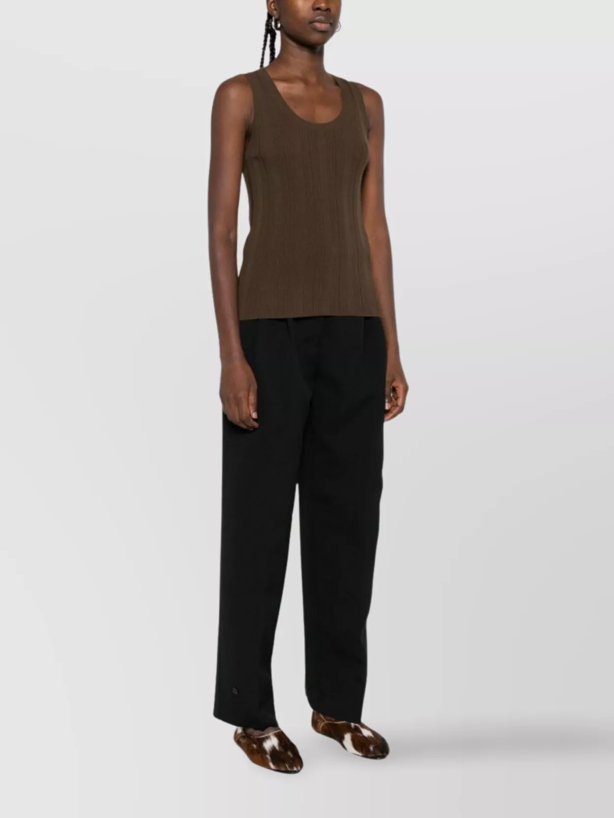 Weekend Max Mara Ribbed Scoop Neck Sleeveless Knitwear