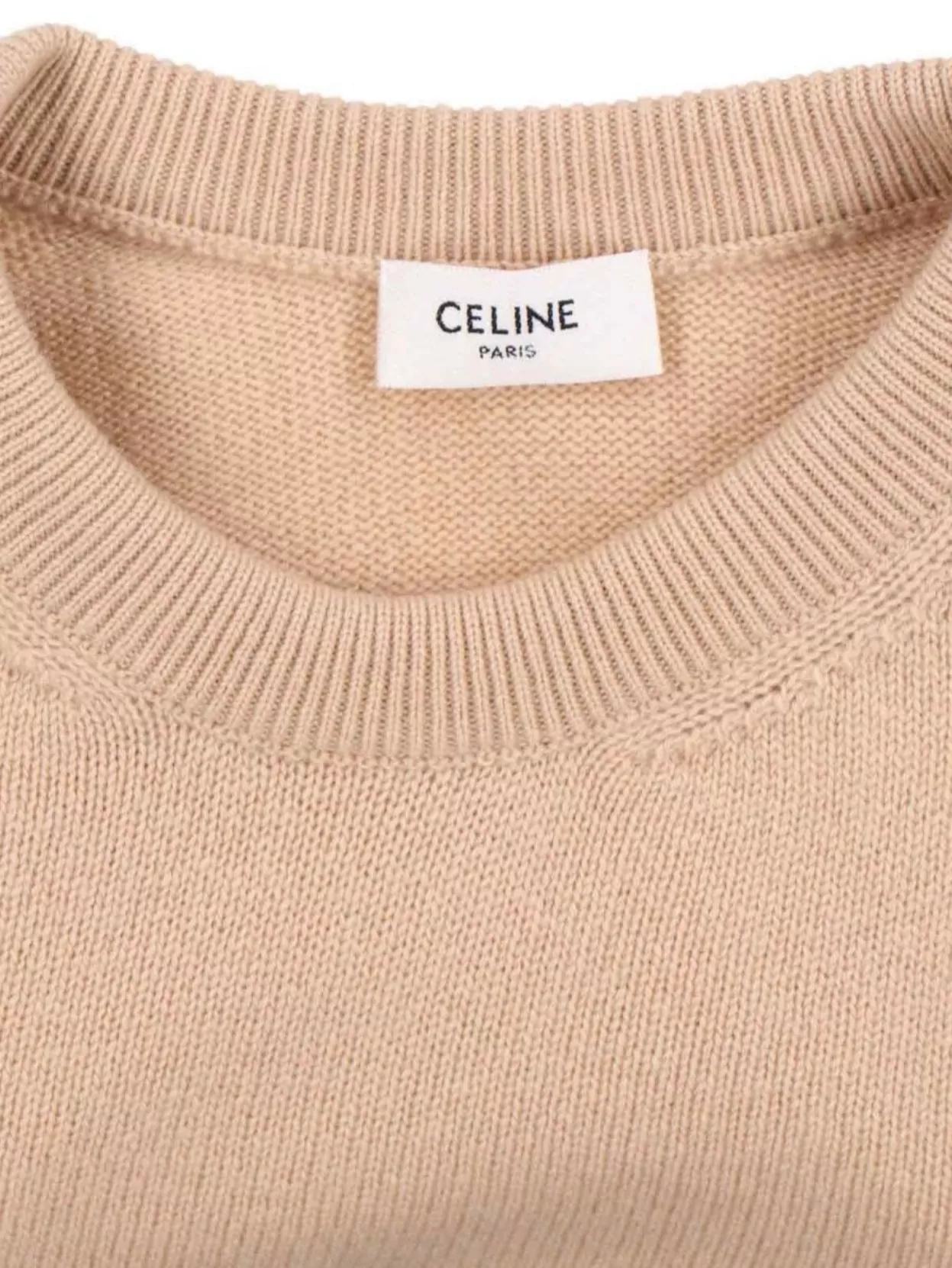 Celine Ribbed Crewneck Knitwear Sleeveless In Neutral
