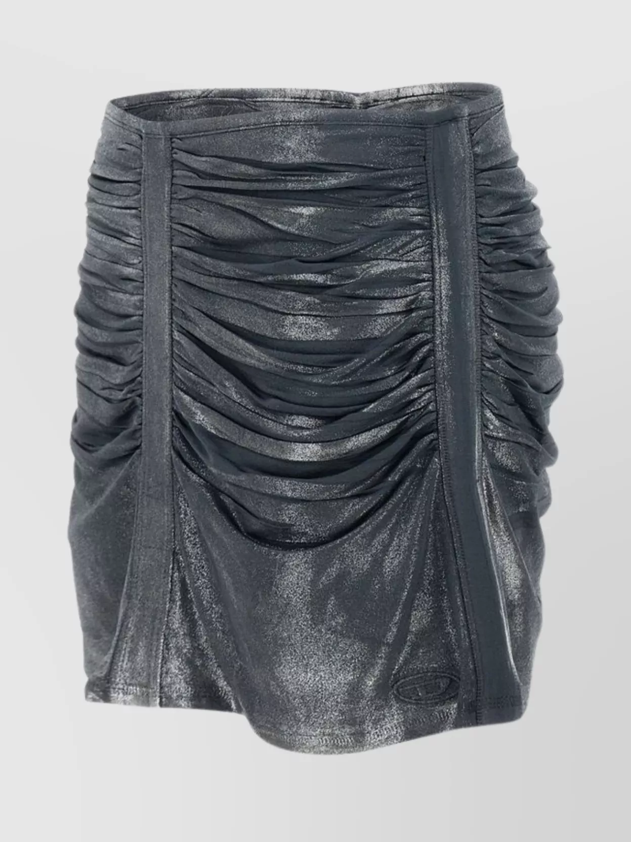 Diesel Gathered Multicolor Skirt With Soft Shine In Blue