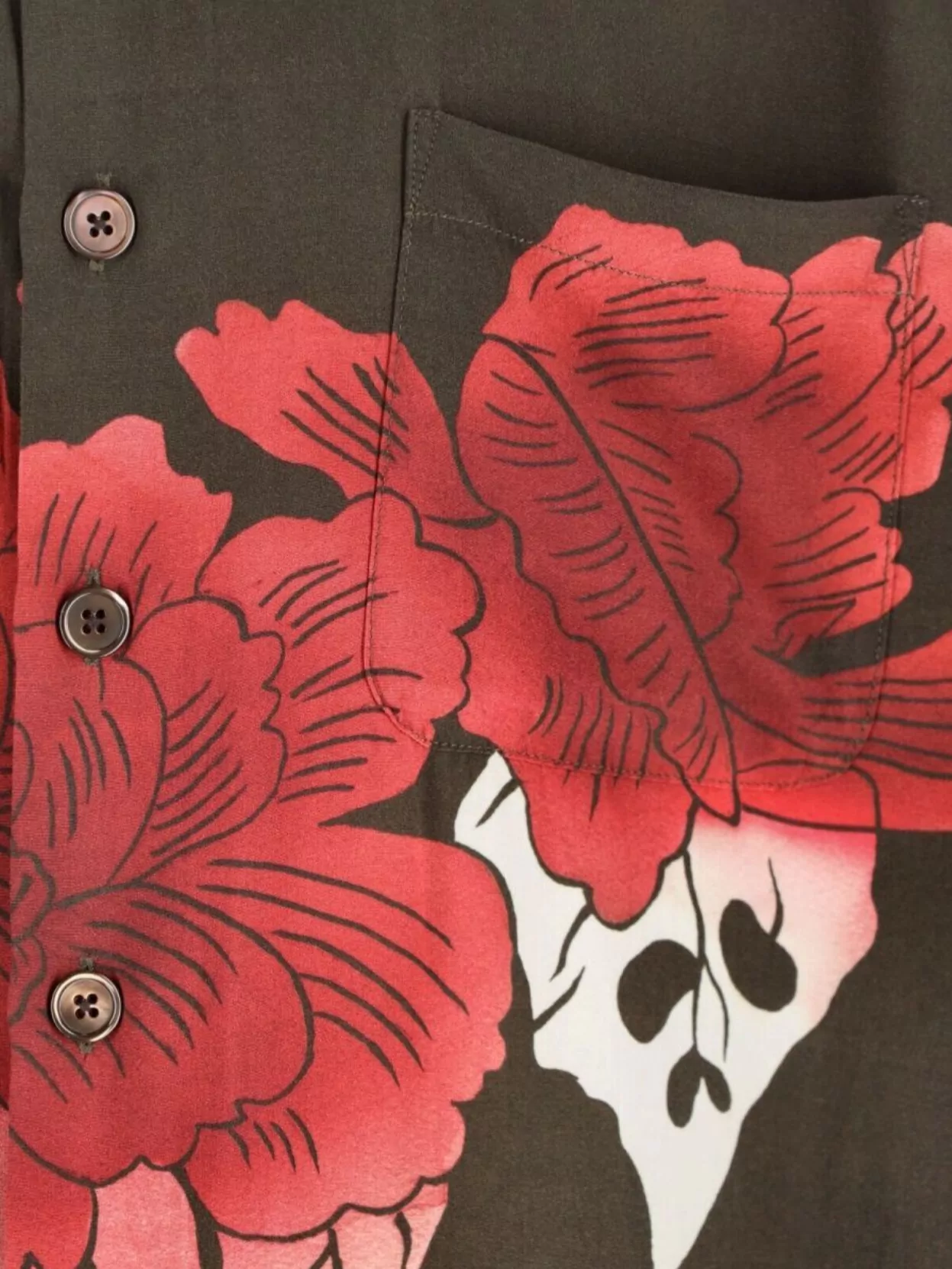 Our Legacy Floral Long Sleeve Shirt With Chest Pocket
