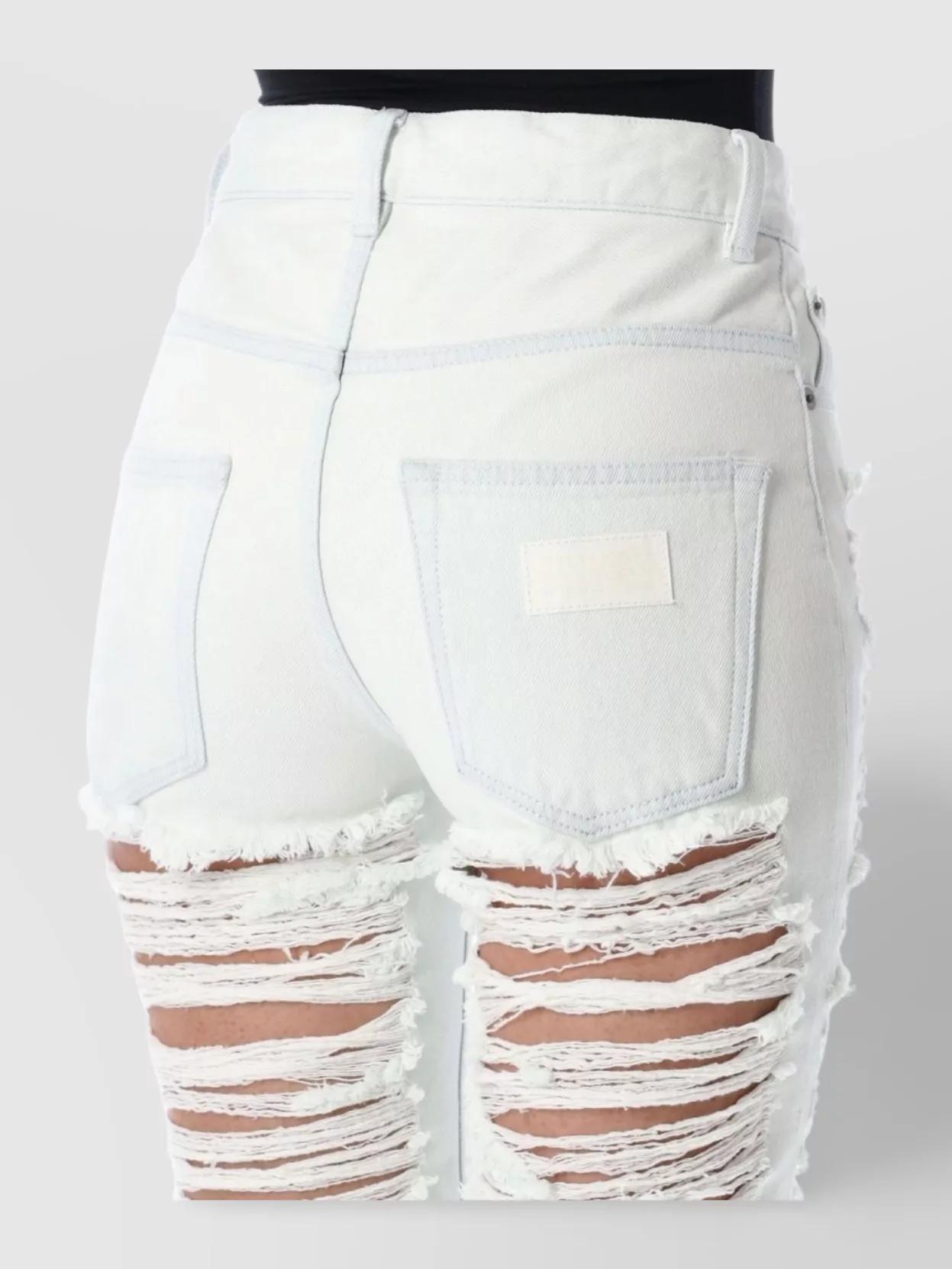 Mm6 Maison Margiela High Waist Distressed Denim Trousers