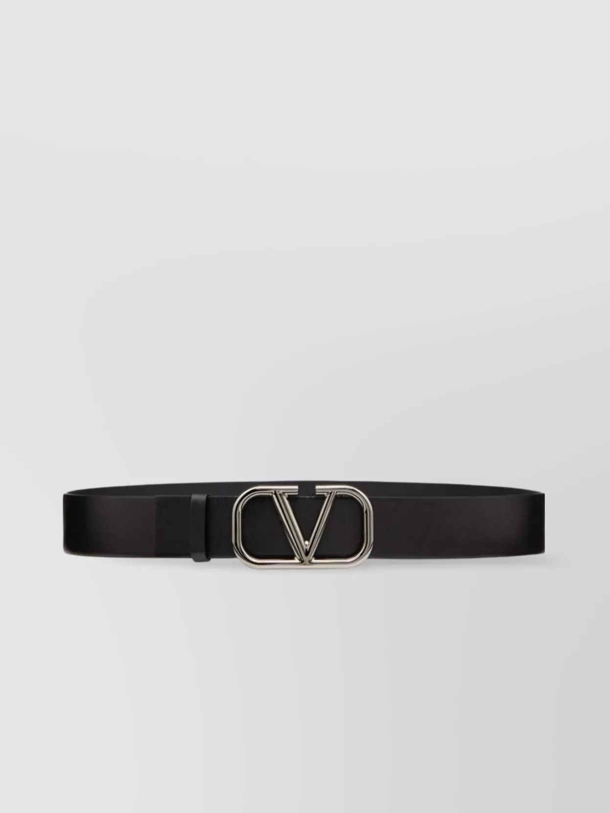 Shop Valentino Adjustable Calf Leather Belt With Matte Finish In Black