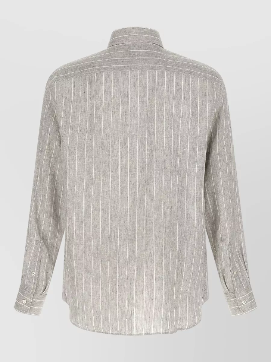 Brunello Cucinelli Pinstripe Long-Sleeve Shirt
