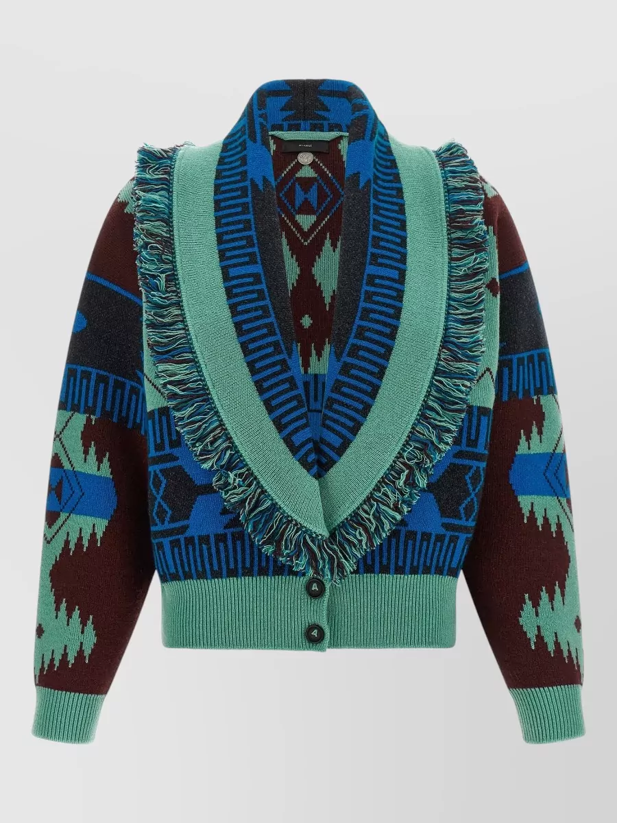 Alanui wool cashmere cropped bomber jacket