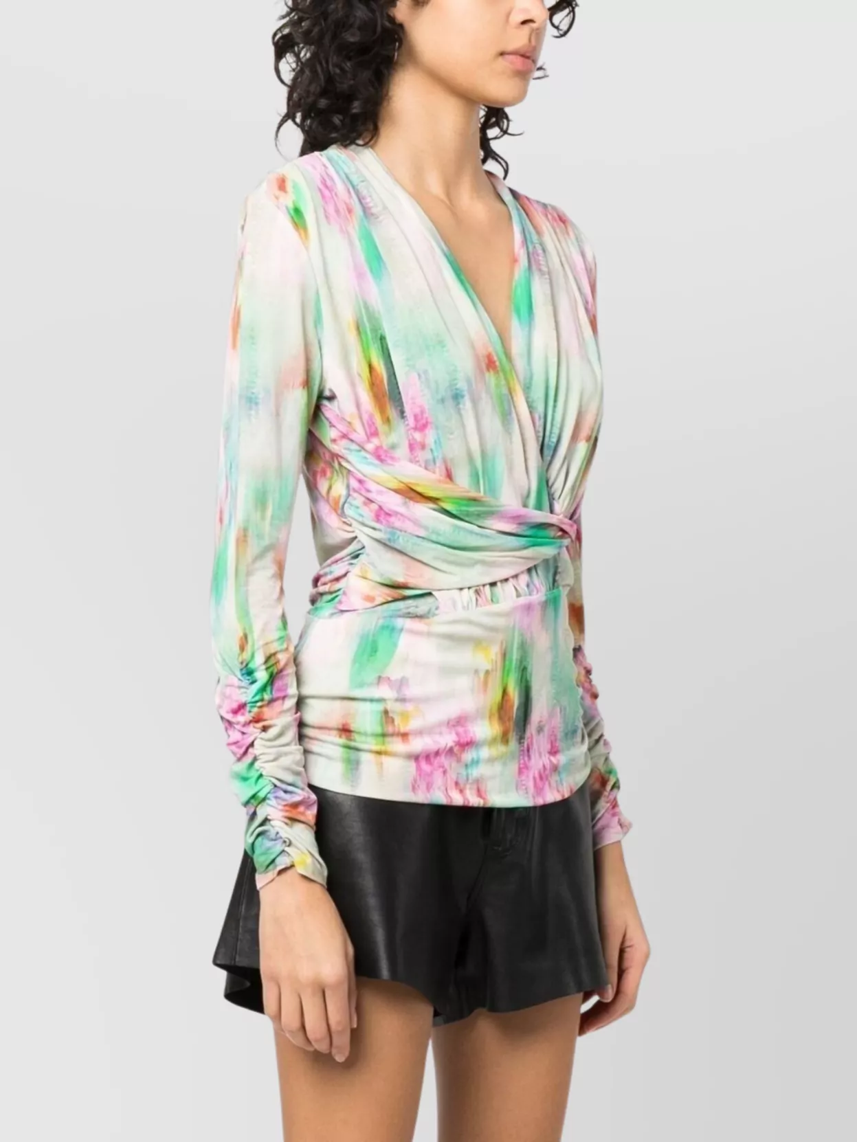 Iro Abstract-print Long-sleeve Mini Dress