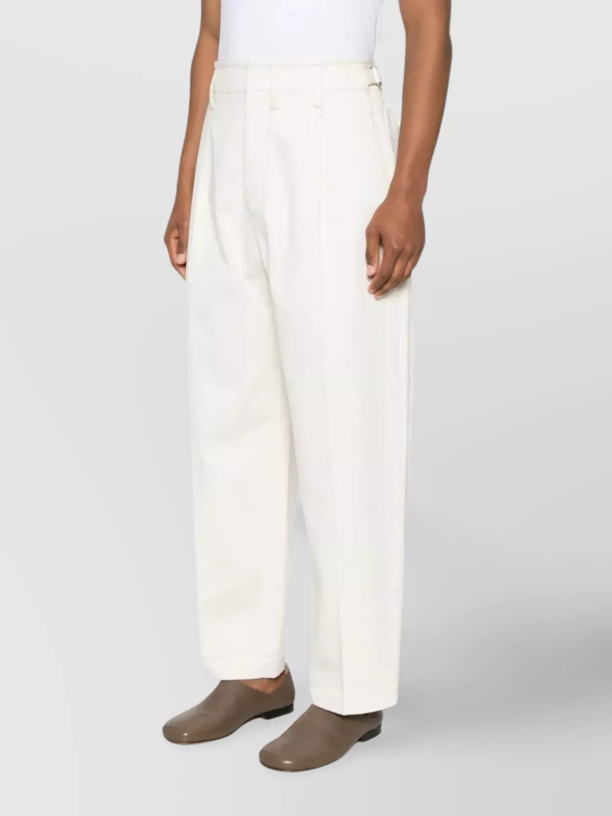 Lemaire Wide Leg Pleated Carrot Pants With Adjustable Waist