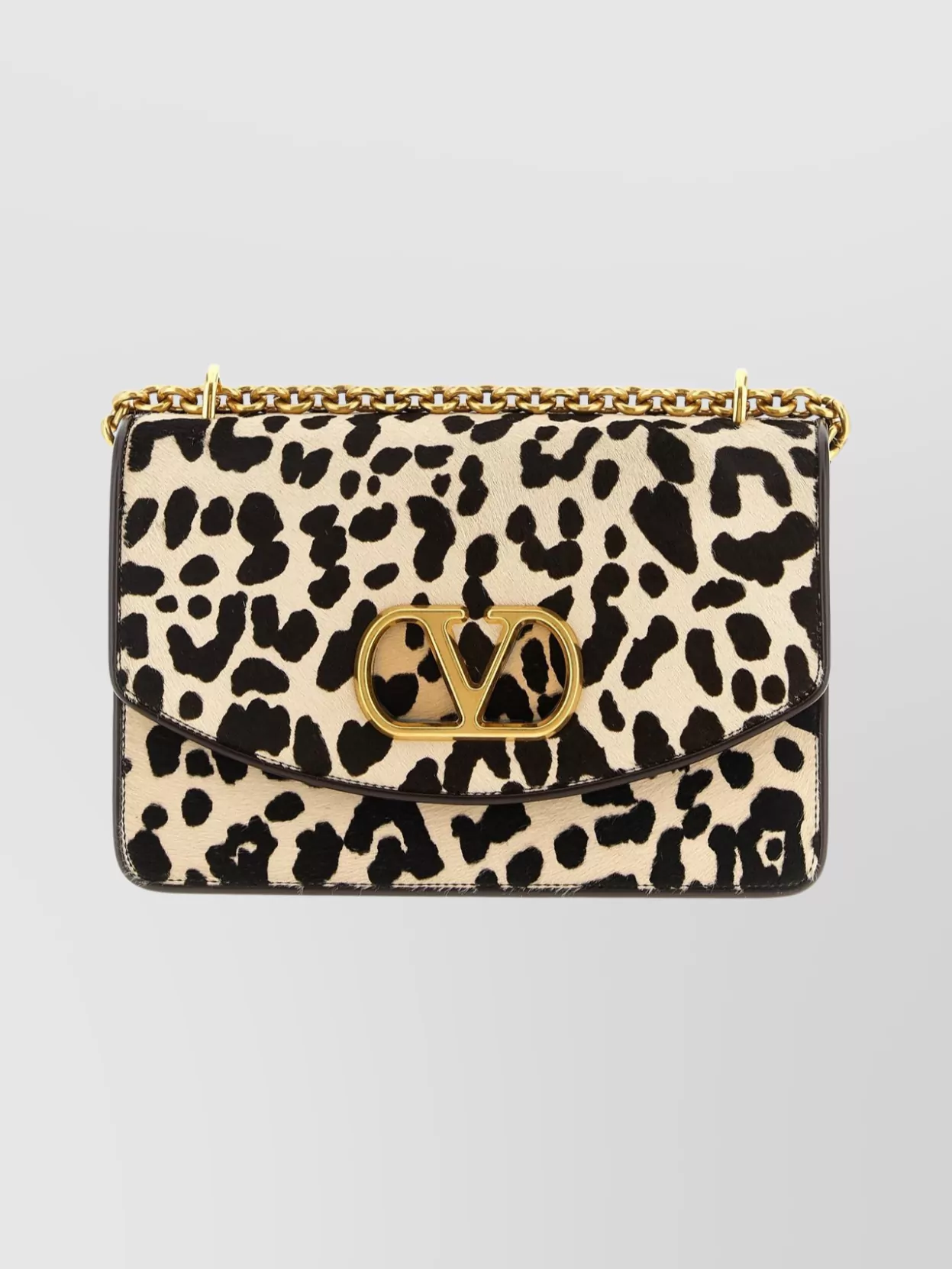 Valentino Garavani Vain Small Cow-print Leather And Calf-hair Shoulder Bag