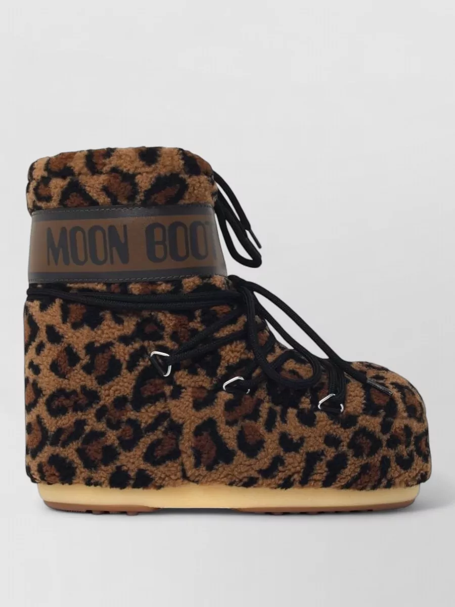 Moon Boot leopard teddy boots