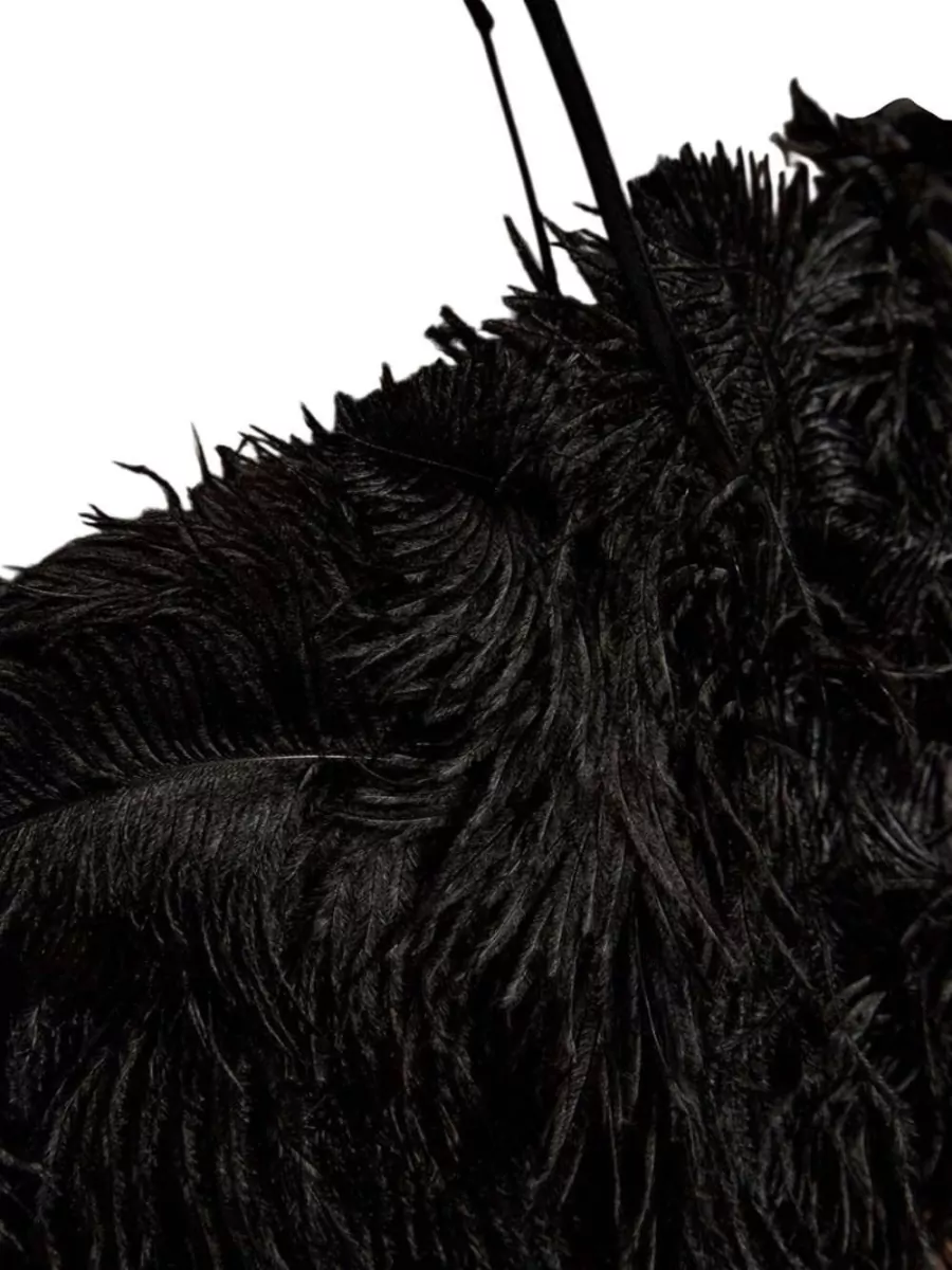 The Attico Feather-Trim Midi Skirt