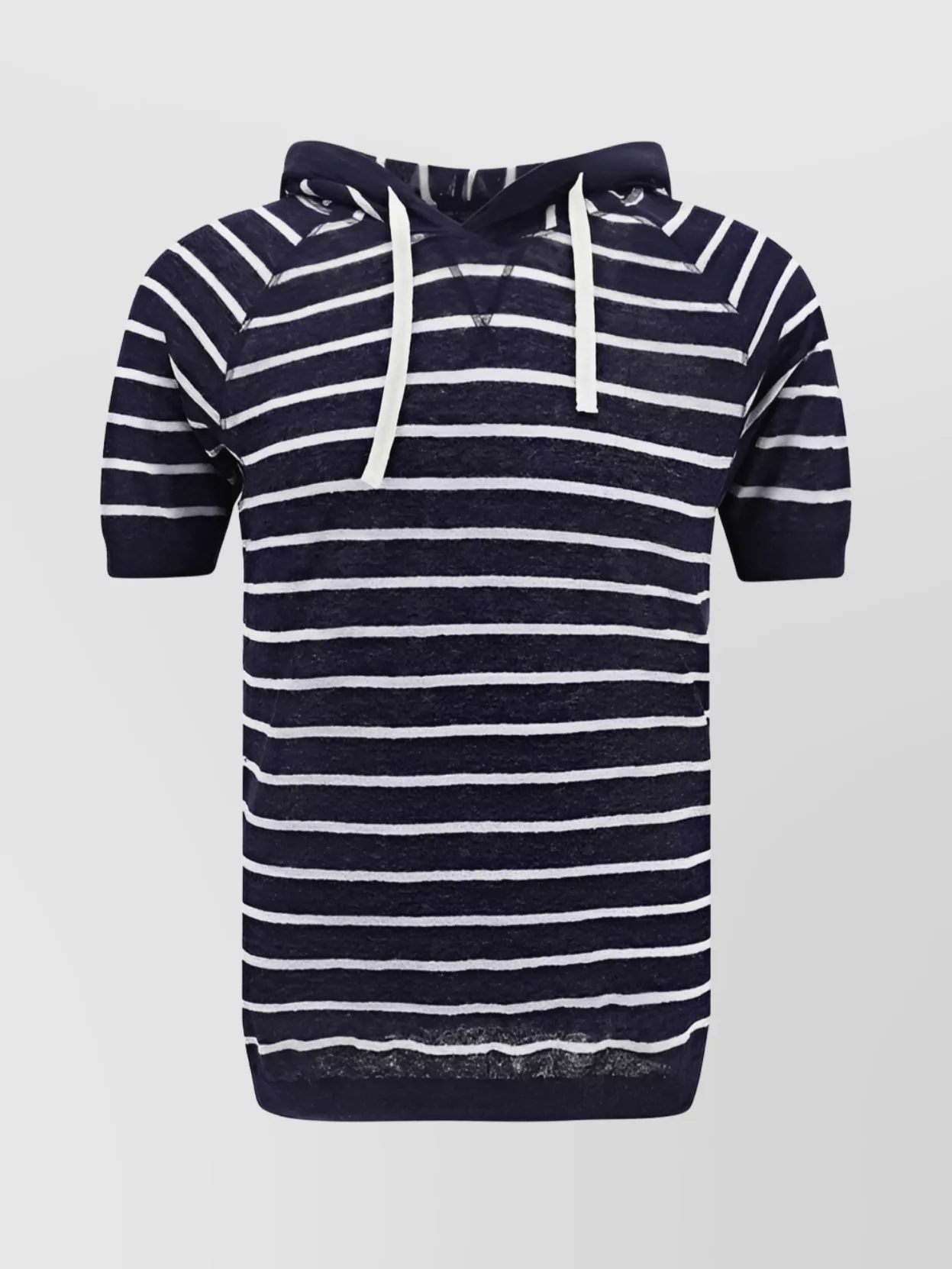 Shop Paul & Shark Linen Hooded T-shirt Striped Pattern