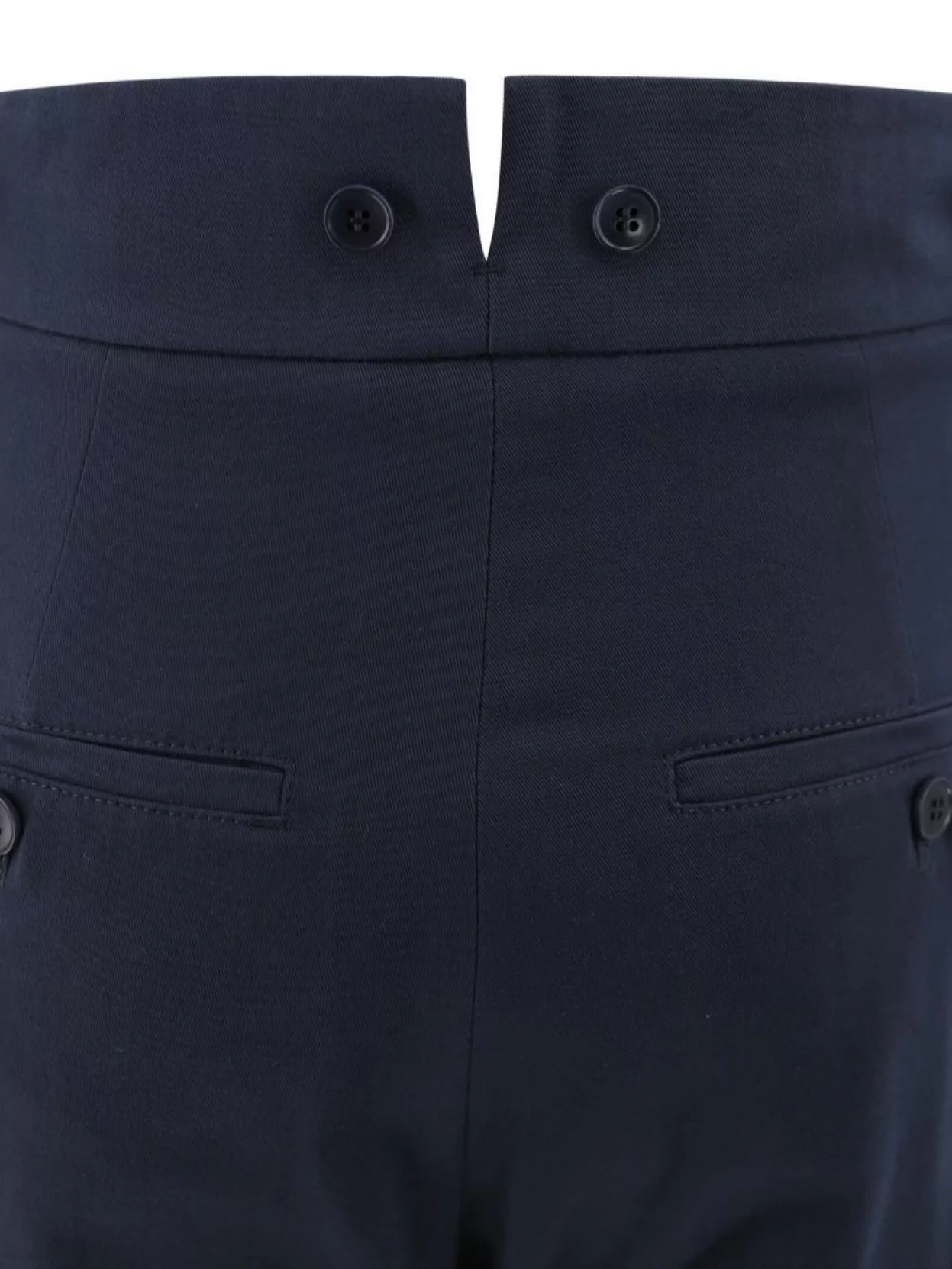 Weekend Max Mara High-waisted Wide Leg Trousers With Button Accents In Blue