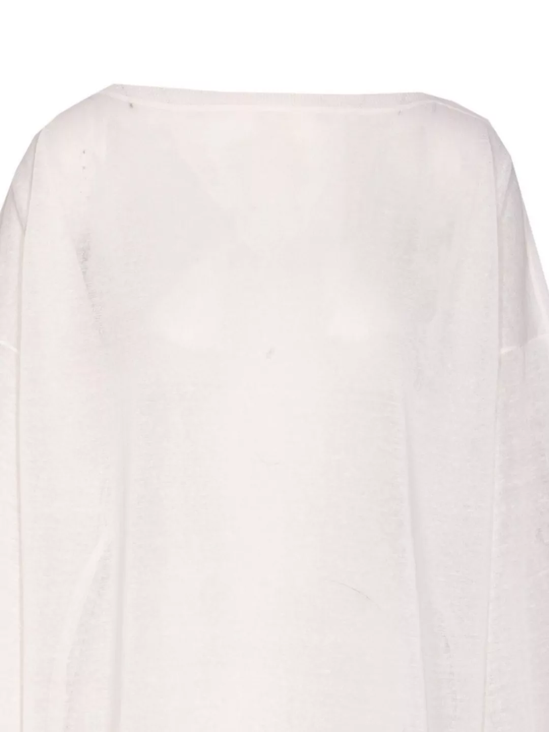 Alaïa Sheer Boat Neck Kaftan Dress With Splits In White