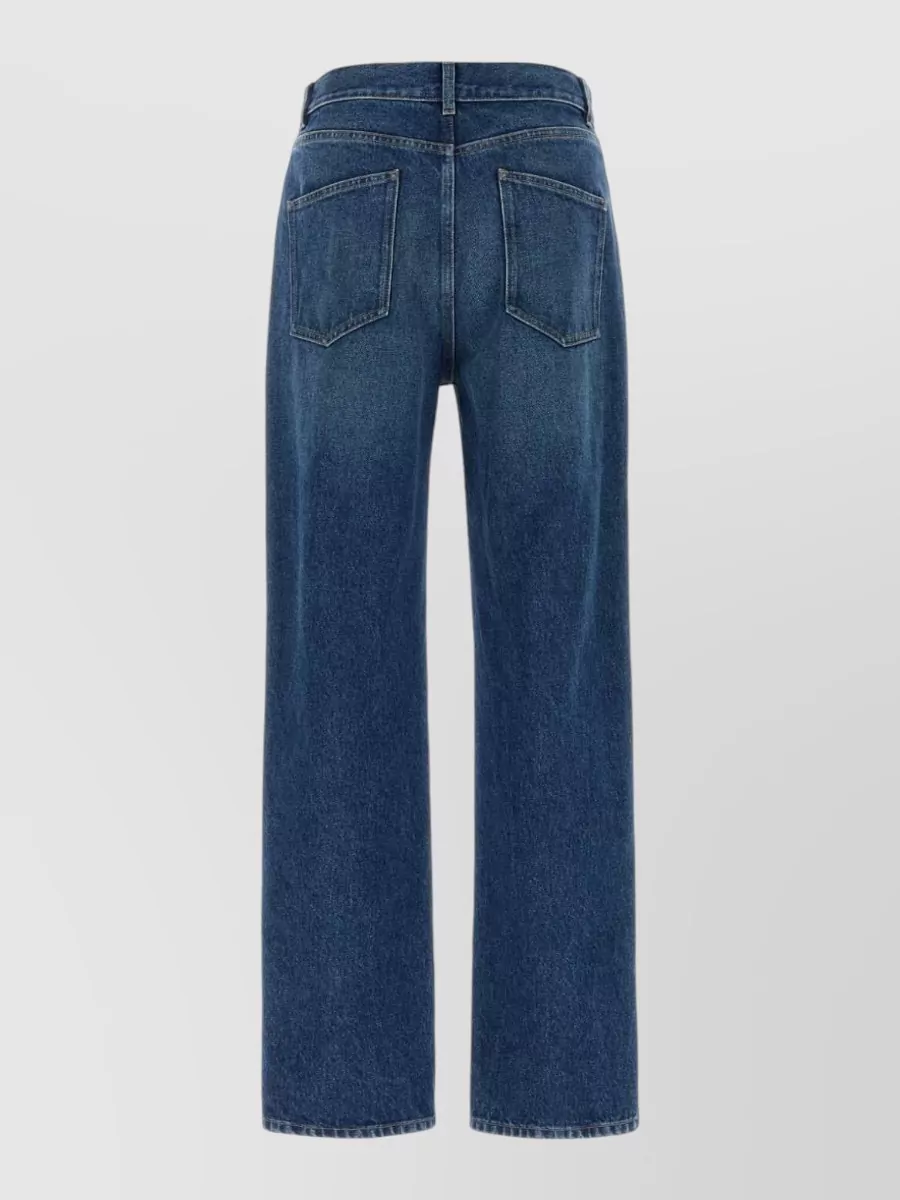 The Row Denim Mid-Rise Wide-Leg Straight-Leg Jeans