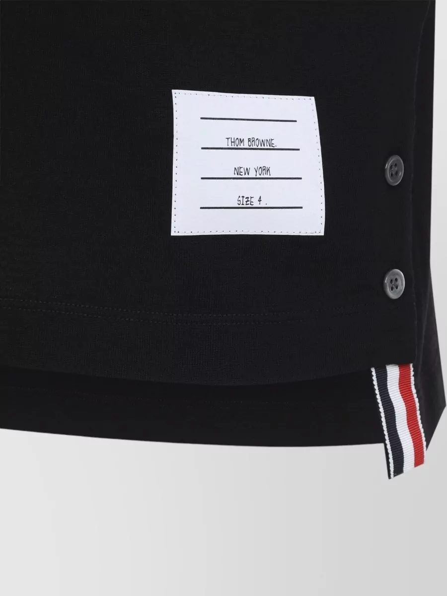 Thom Browne Striped Short-Sleeve Cotton Polo Shirt